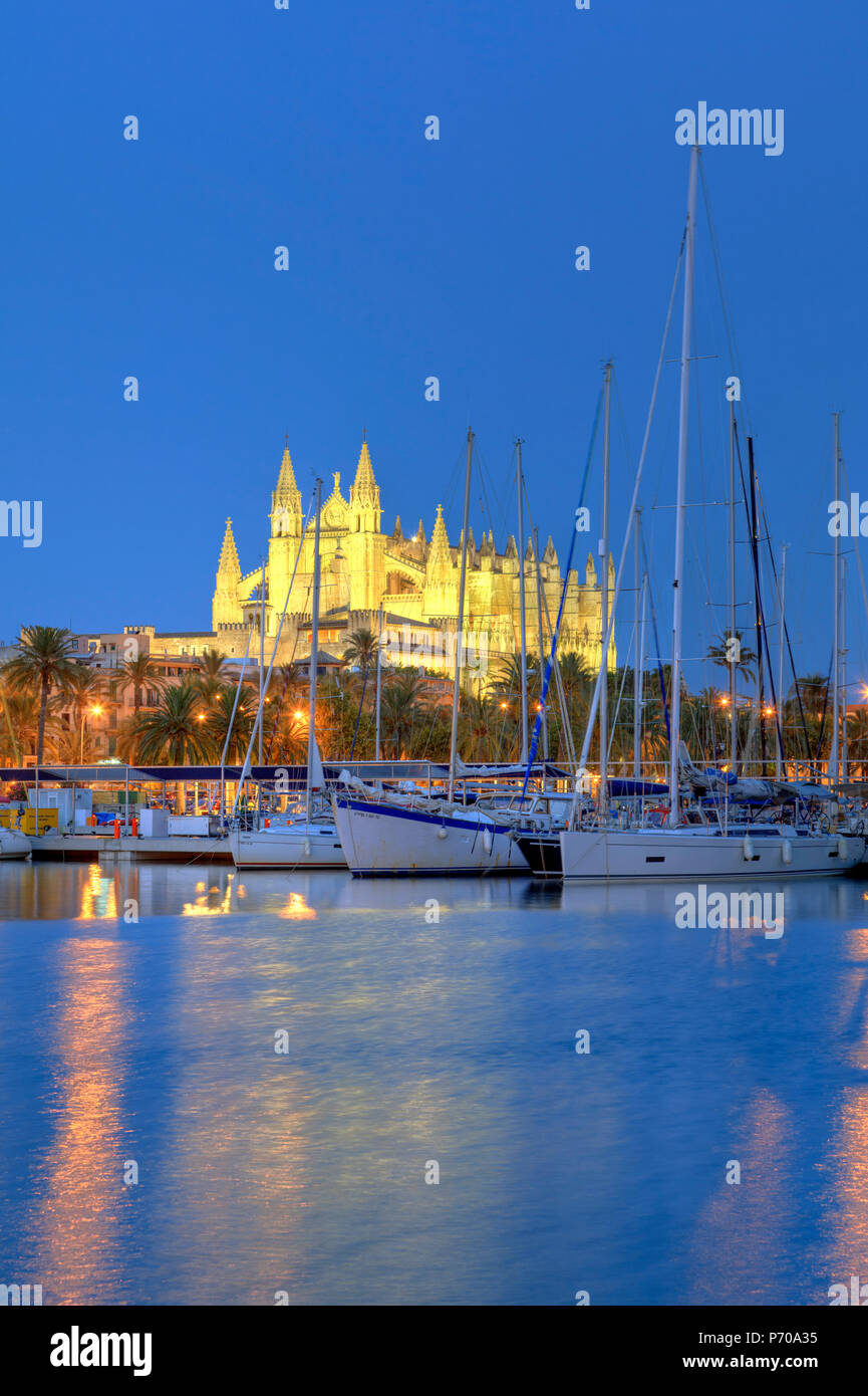 L'Espagne, Îles Baléares, Majorque, Palma de Majorque, la Cathédrale Banque D'Images