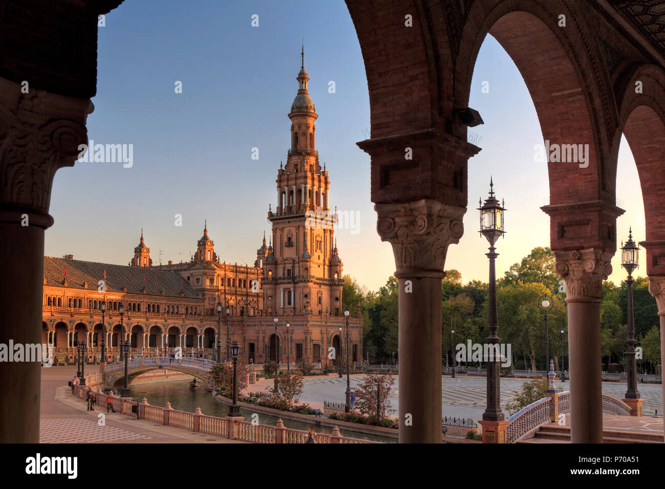 Espagne, Andalousie, Séville, Plaza de Espana Banque D'Images