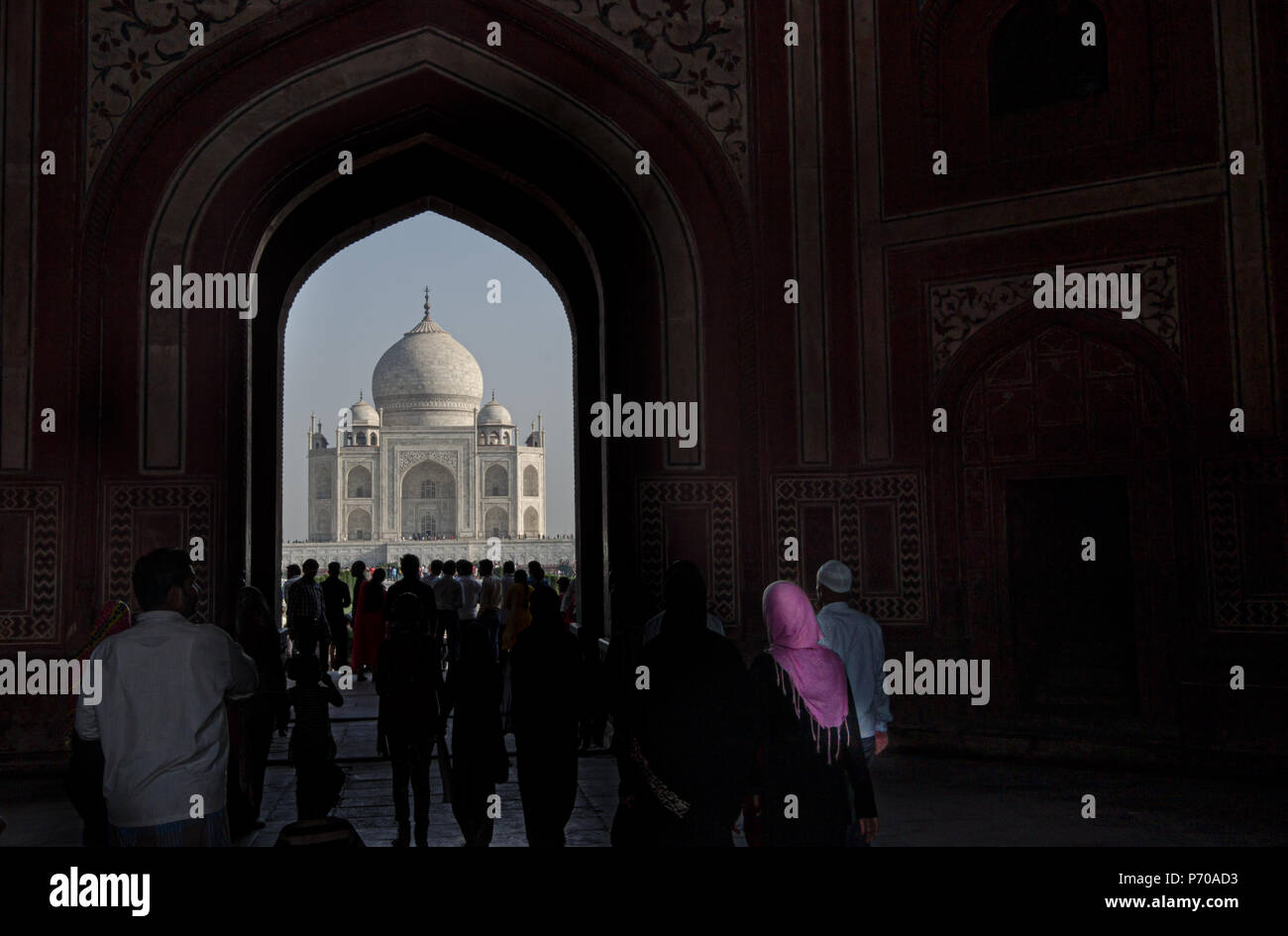 Visiter le Taj Mahal, Agra, l'une des merveille du monde Banque D'Images