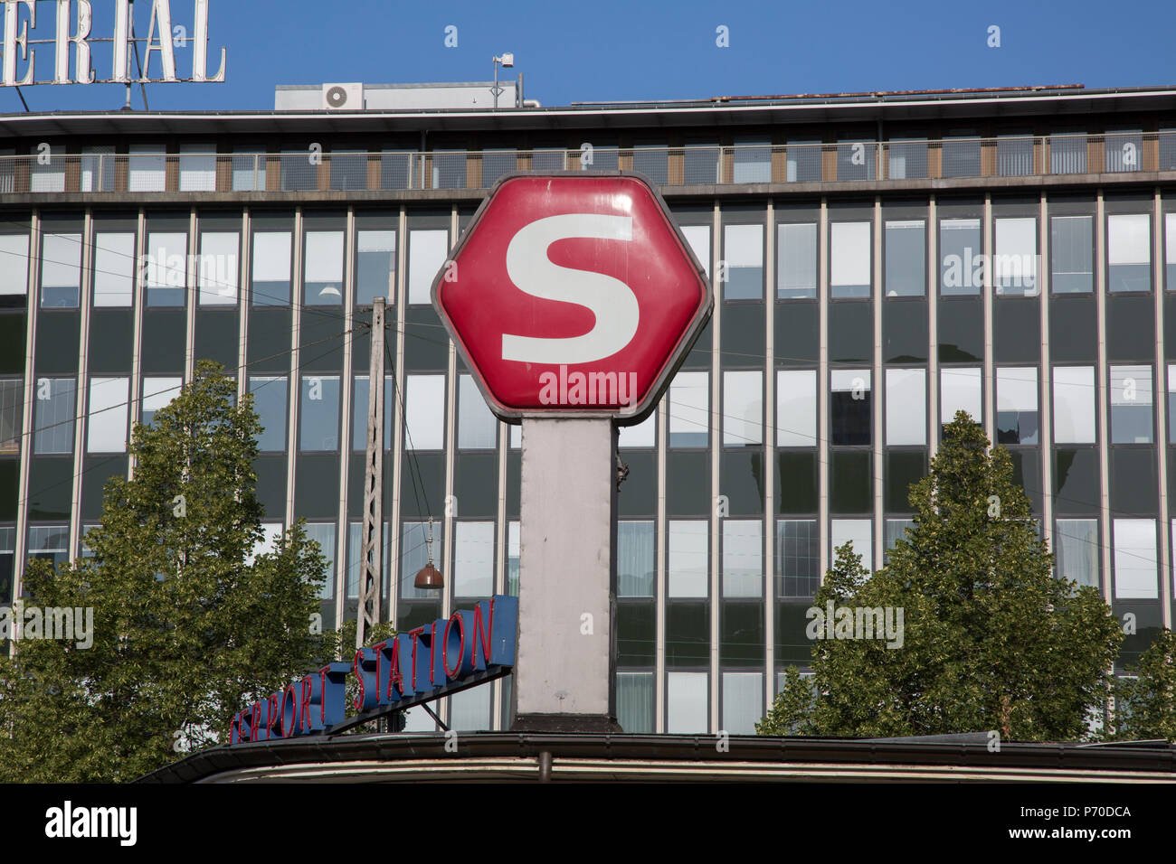 S-bahn Vesterport Railway signent, Copenhague, Danemark Banque D'Images