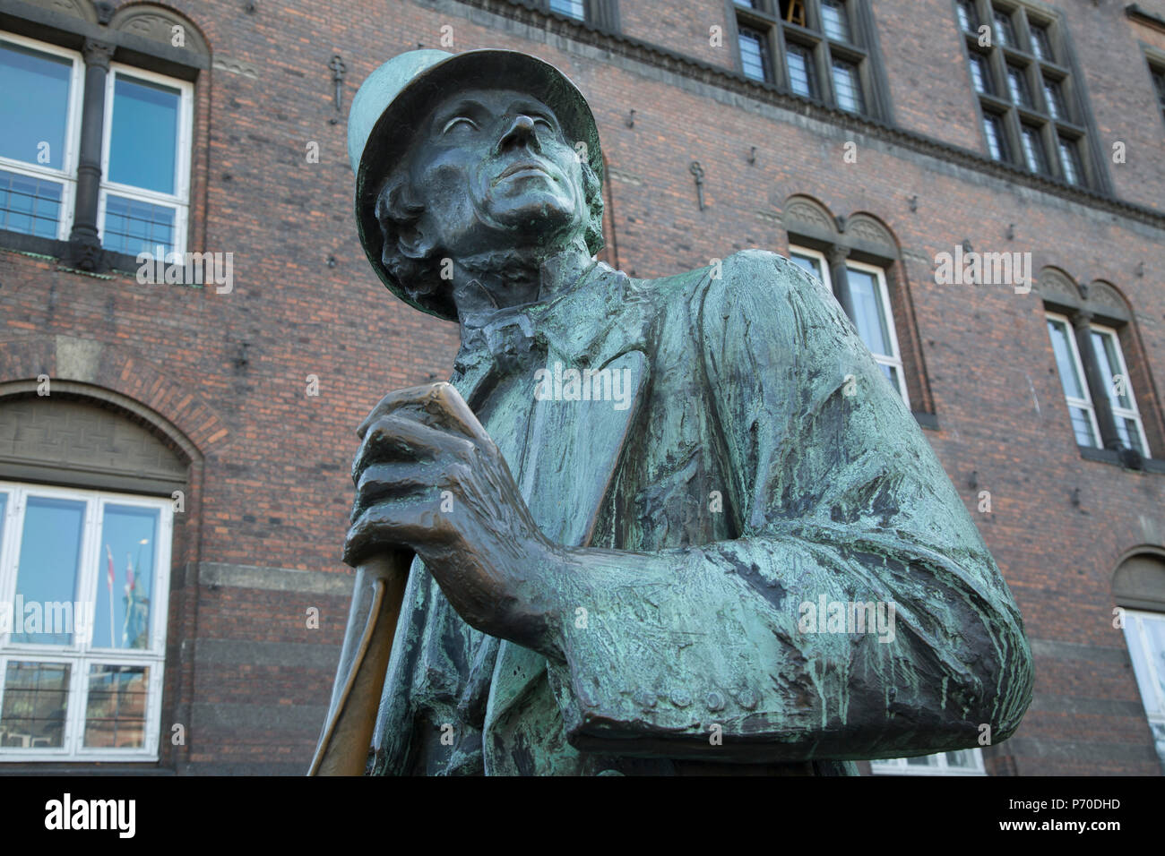 Statue de Hans Christian Andersen, le Danemark Copenhague ; Banque D'Images