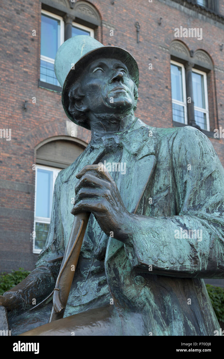 Statue de Hans Christian Andersen, le Danemark Copenhague ; Banque D'Images