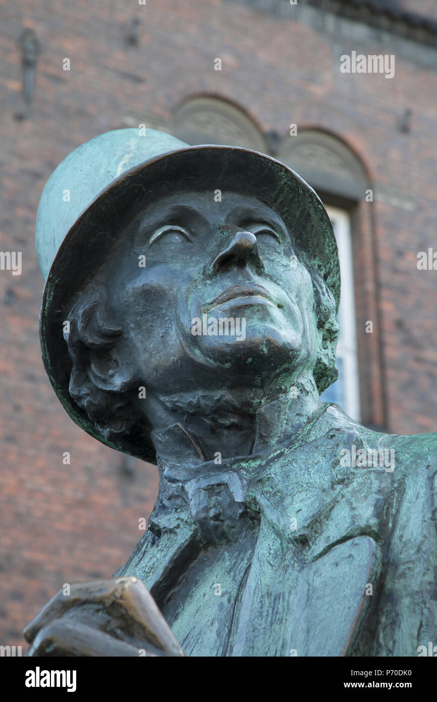 Statue de Hans Christian Andersen, le Danemark Copenhague ; Banque D'Images