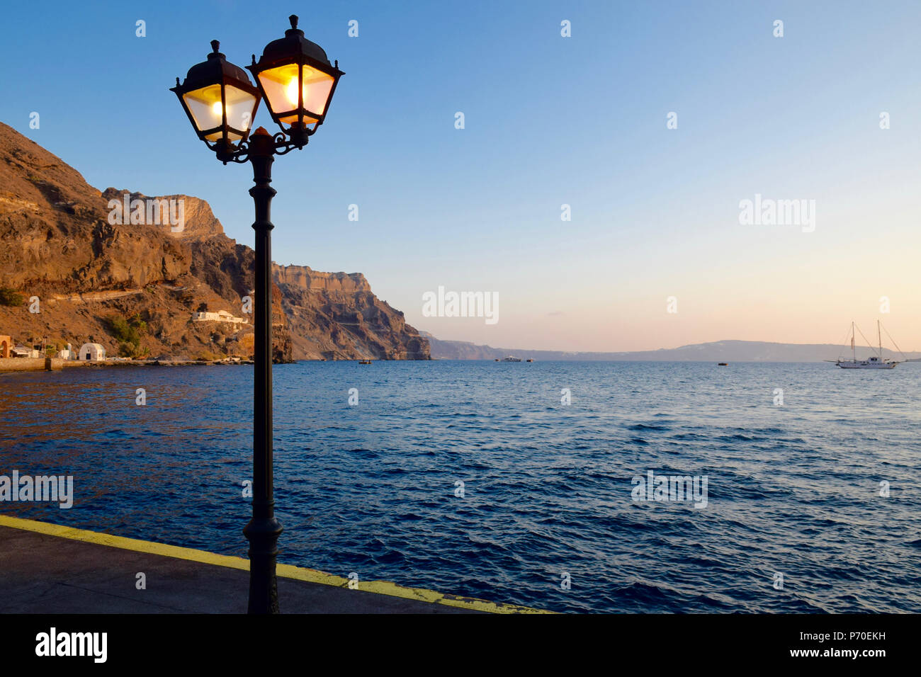 Coucher de soleil à Santorin, Grèce Banque D'Images