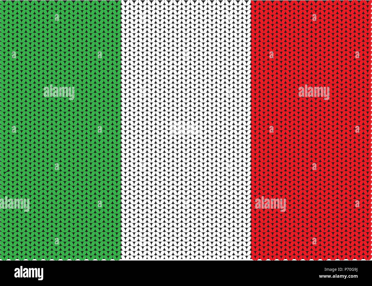 Drapeau de l'Italie. tricoté Illustration de Vecteur