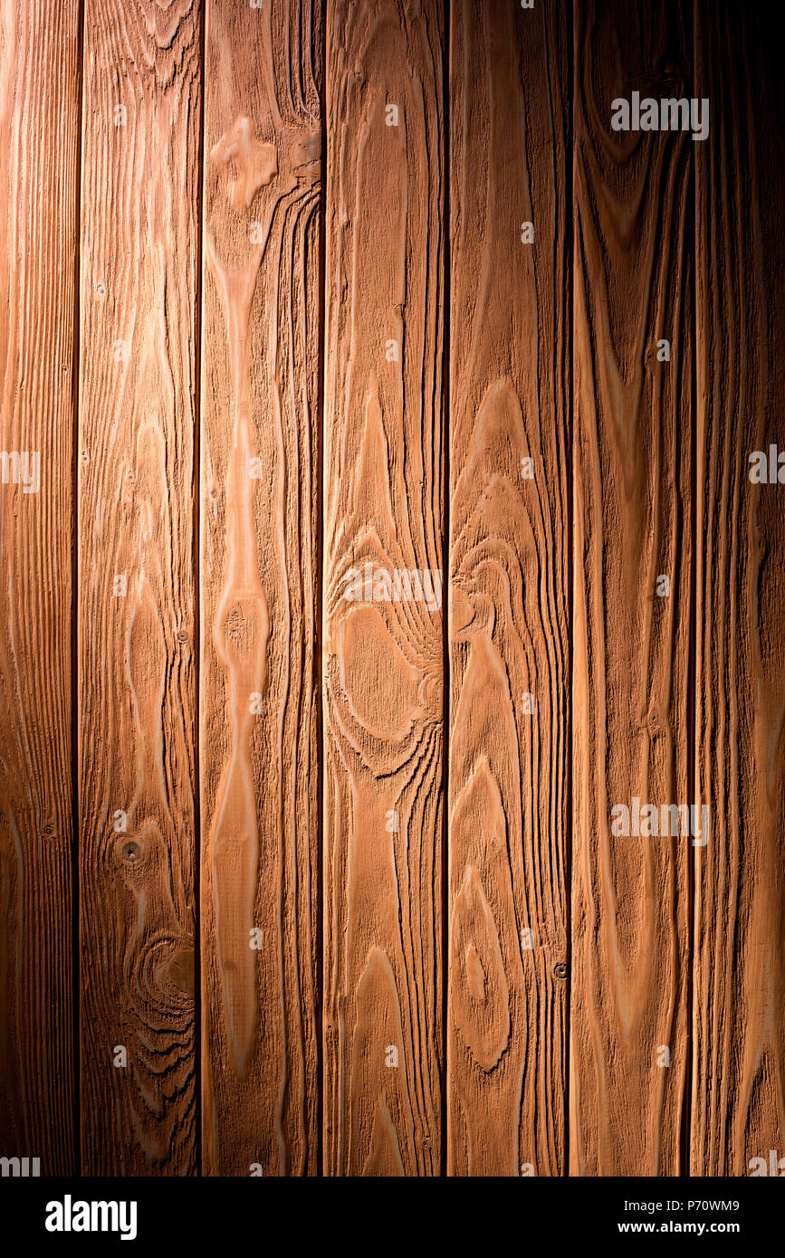 Clôture en bois peint en arrière-plan les planches brown Banque D'Images
