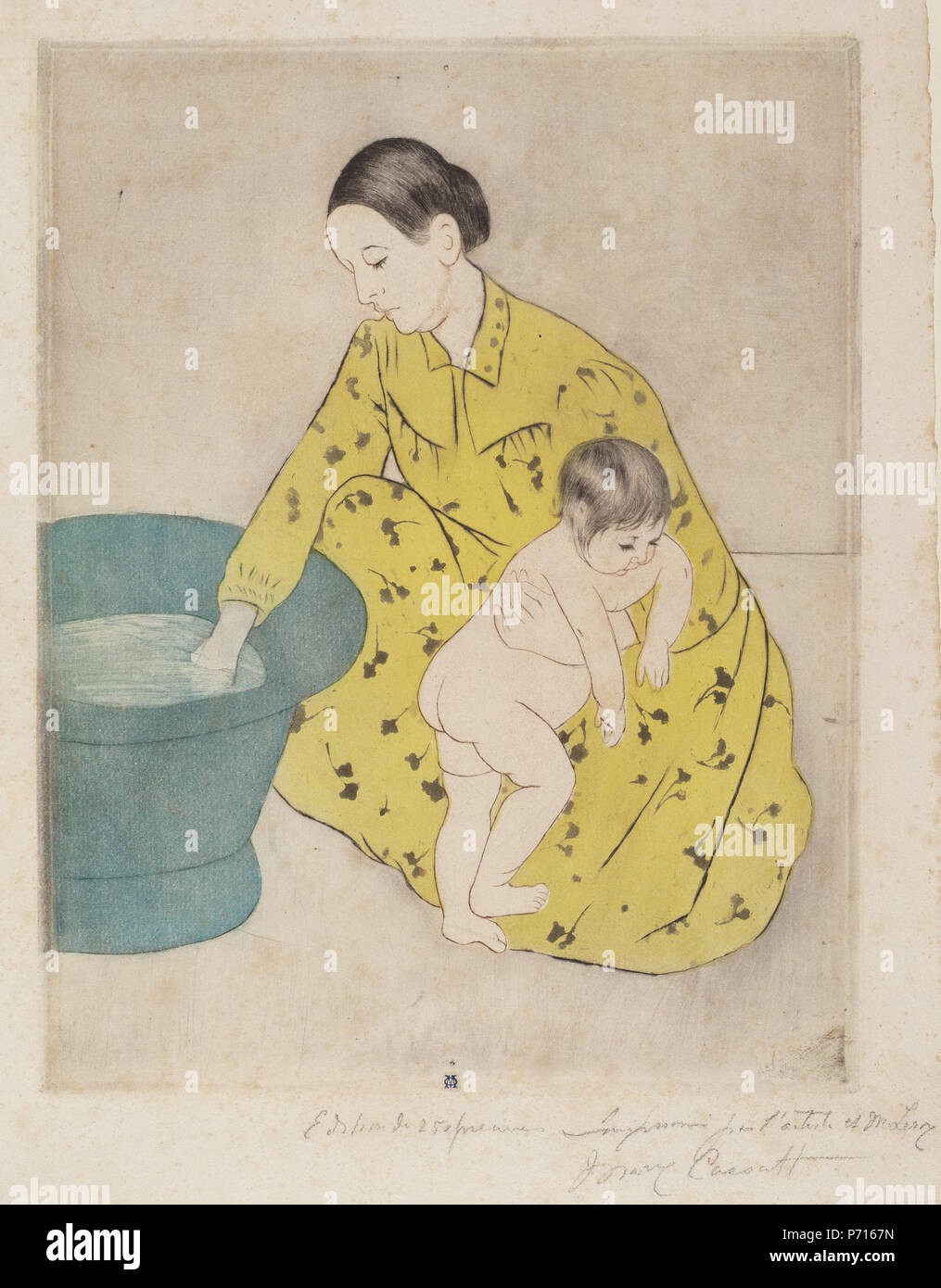 Mary Cassatt, la baignoire, cuisine américaine, 1844 - 1926, 1890-1891, pointe sèche et aquatinte sur papier vergé, Chester Dale Collection 163 Mary Cassatt - le bain - NGA Chester Dale 1963.10.248 Banque D'Images