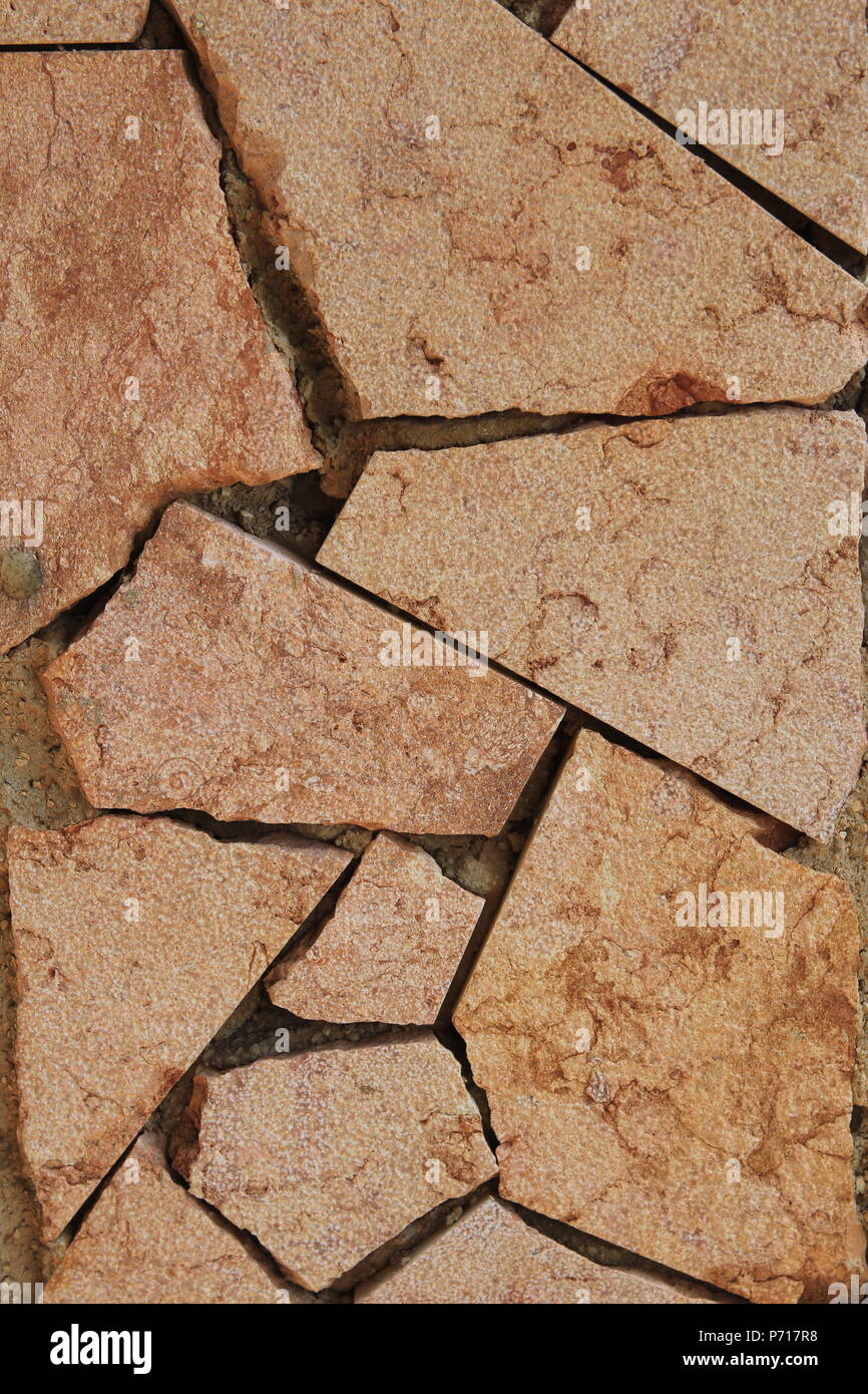 La texture des murs en maçonnerie de pierre de couleur claire Banque D'Images
