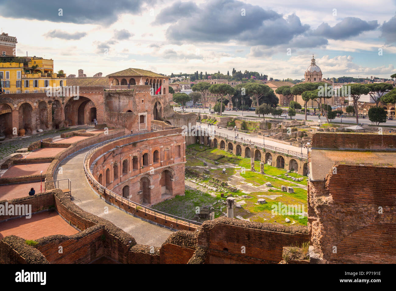 Rome, Italie. Forum de Trajan. Le centre historique de Rome est un UNESCO World Heritage Site. Banque D'Images