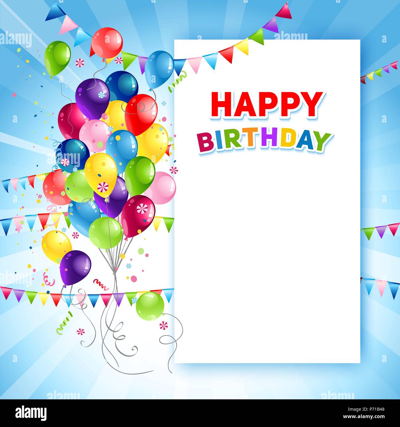 Joyeux Anniversaire Modele De Carte De Fete Image Vectorielle Stock Alamy