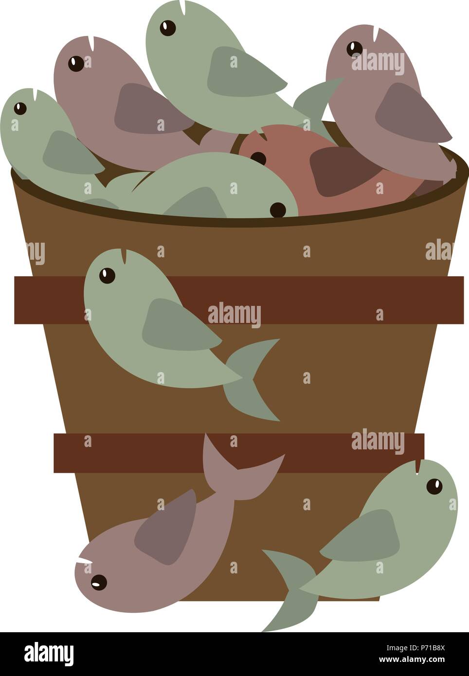 Seau à poissons Illustration de Vecteur