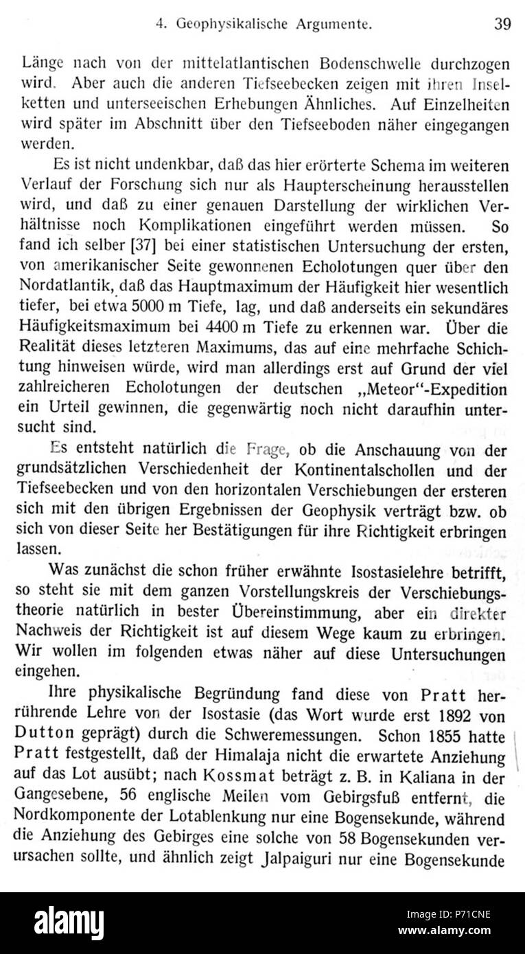 . Die Entstehung der Kontinente und Ozeane N/A 31 de Wegener Kontinente 039 Banque D'Images