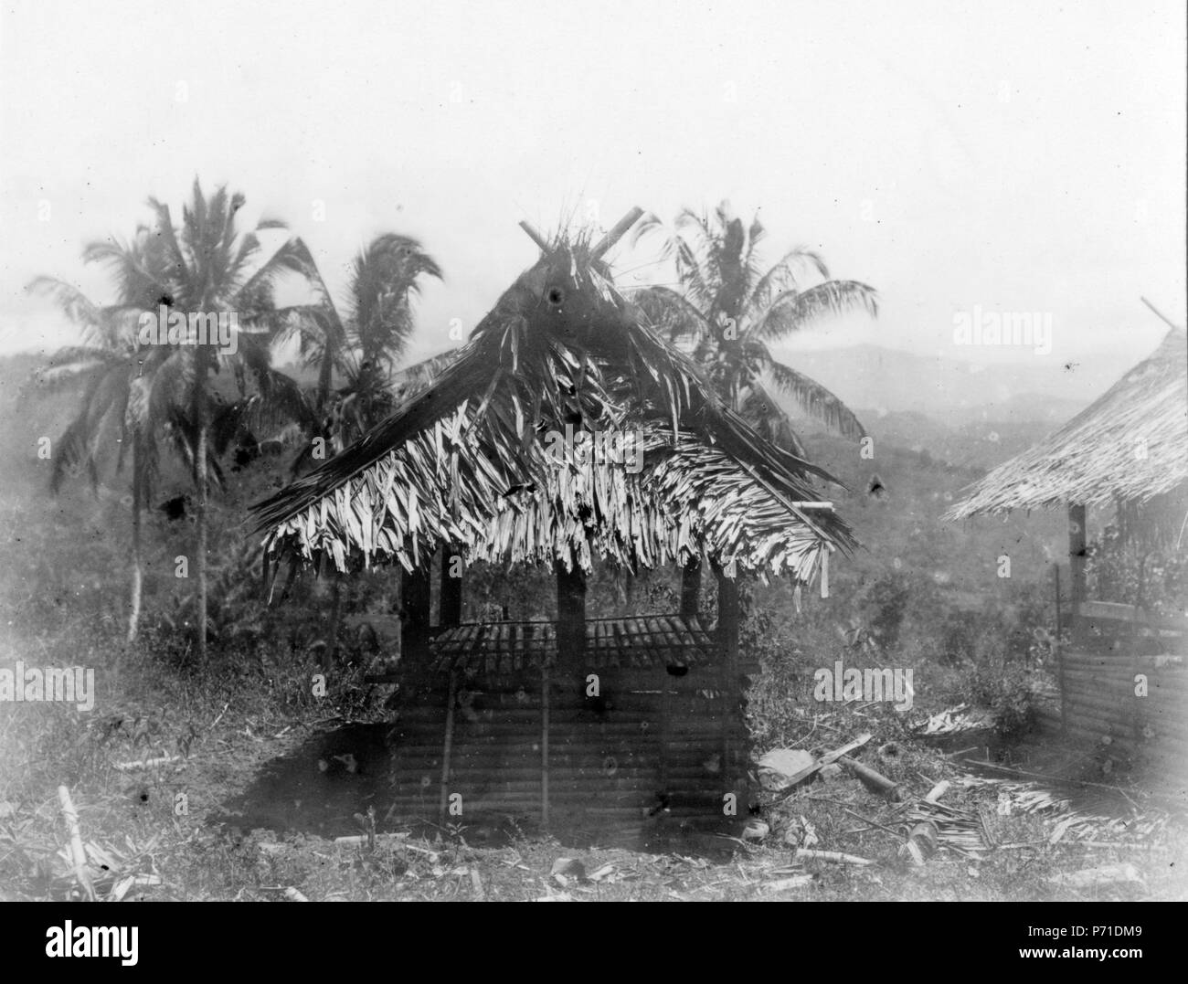 5 Begravningsplats miniatyrhydda maradika med för (adlig). Sulawesi, Kulawi. Indonesien - SMVK - 010765 Banque D'Images