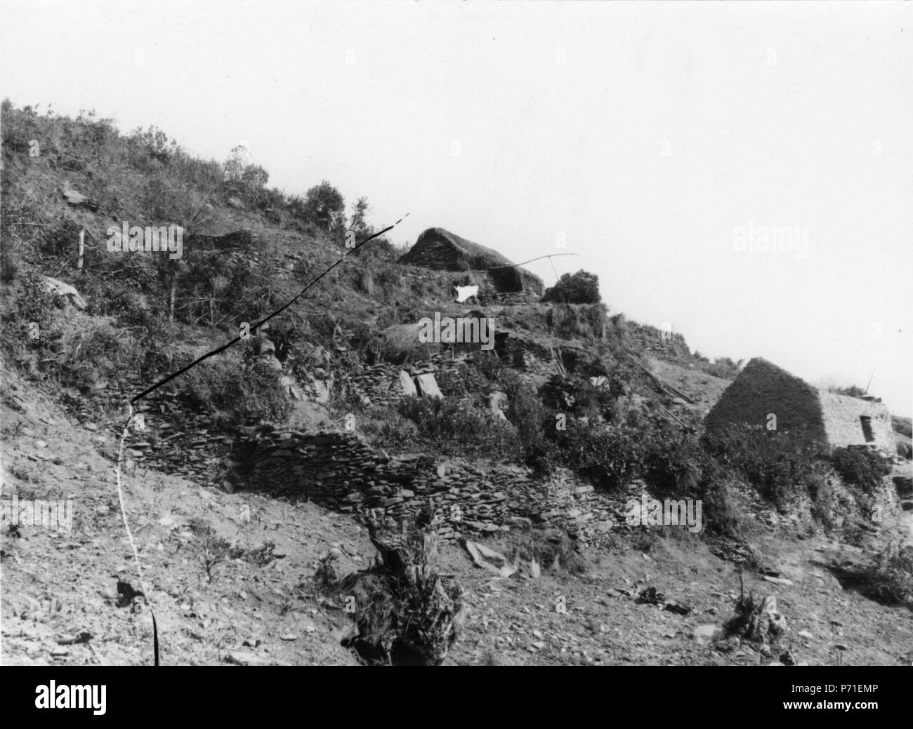 190-Quichua hus och trädgårdar odlingar eller. La Quiaca-dalen, Sydamerika. Pérou - SMVK - 002468 Banque D'Images