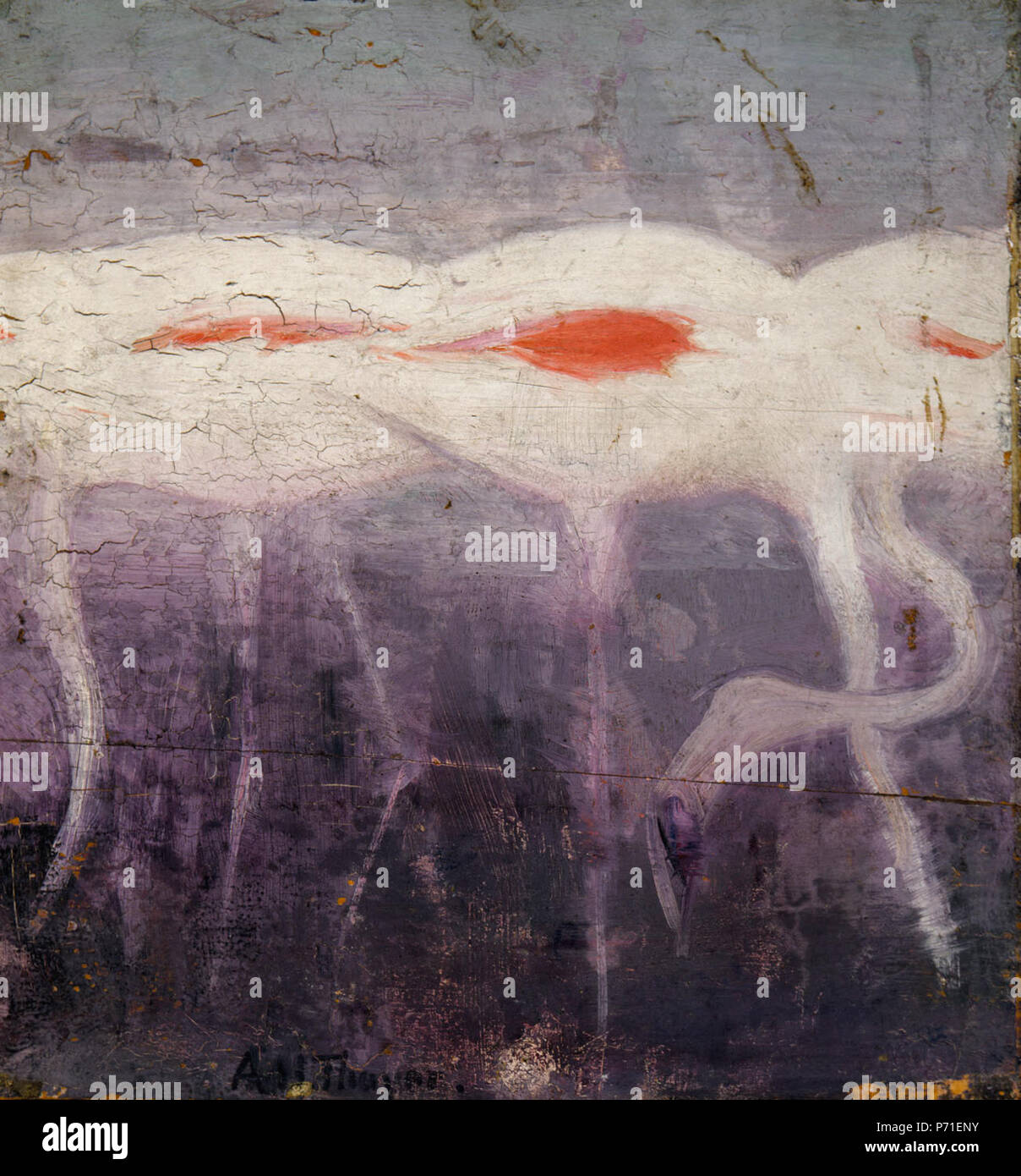 . Les flamants roses blanches, de l'étude de la dissimulation dans la coloration du livre Animal Kingdom N/A 3 Abbott Handerson Thayer - flamants roses blanches, de l'étude de la dissimulation dans la coloration du livre Animal Kingdom - 1950.2.6 - Smithsonian American Art Museum Banque D'Images