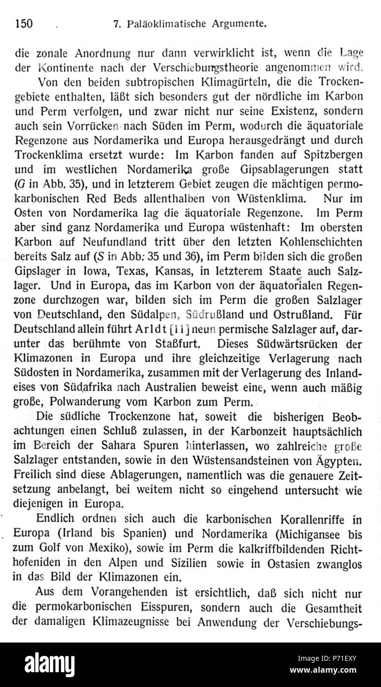 . Die Entstehung der Kontinente und Ozeane N/A 32 de Wegener Kontinente 150 Banque D'Images