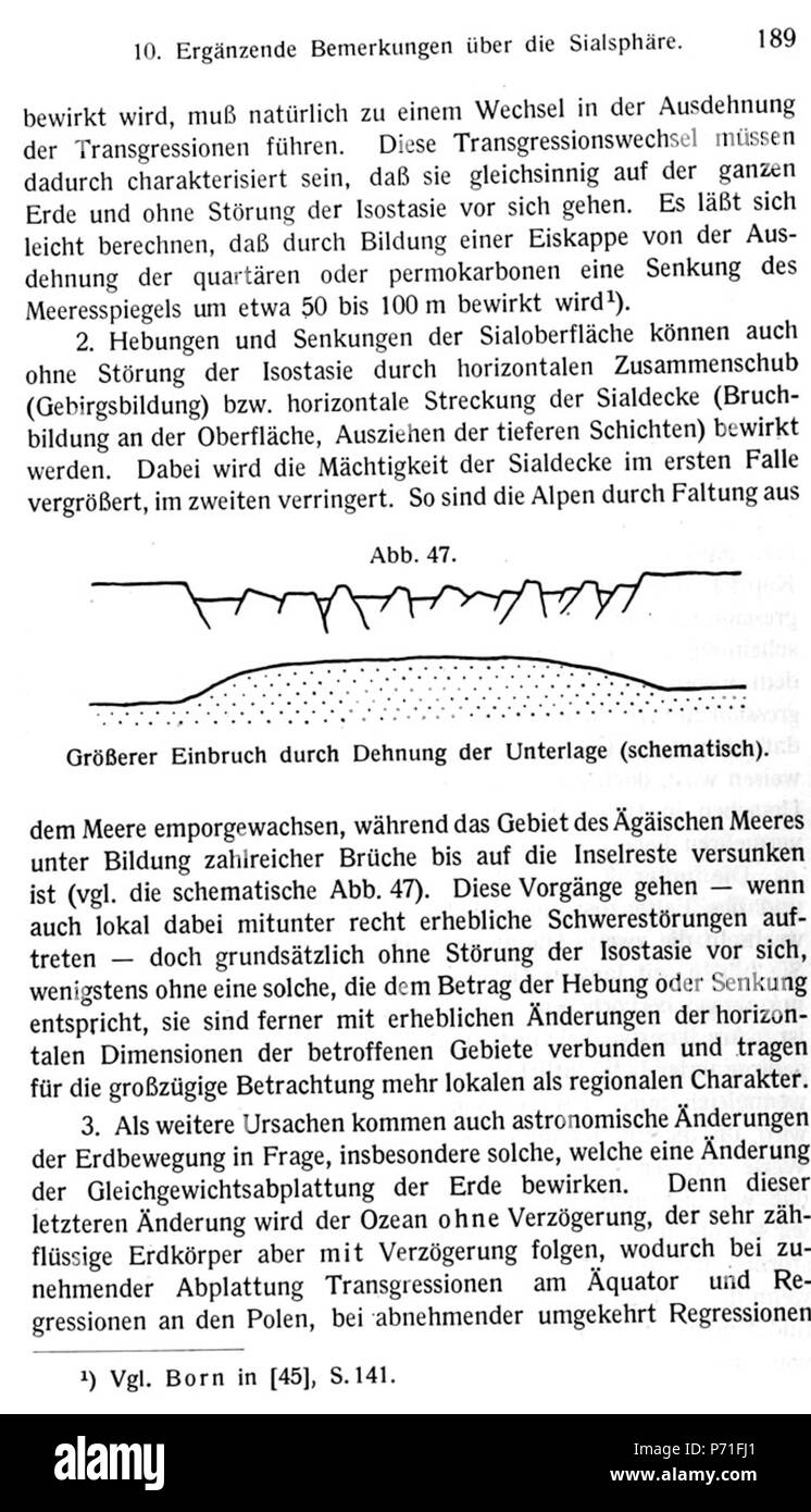 . Die Entstehung der Kontinente und Ozeane N/A 32 de Wegener Kontinente 189 Banque D'Images