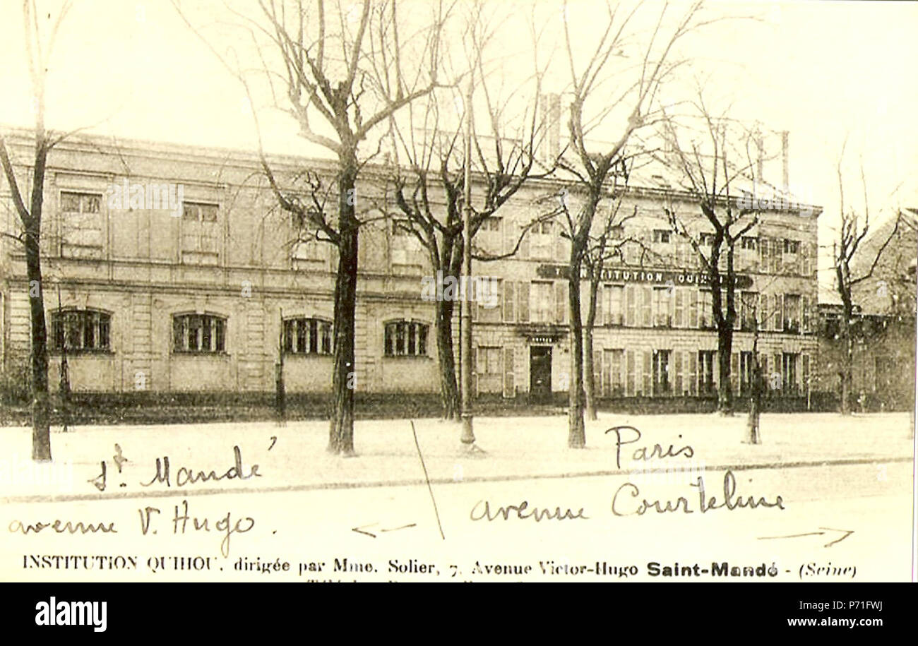 13 Pensionnat des Chanoinesses de Saint-Augustin à Saint-Mandé (Juliette Drouet - Victor Hugo) Banque D'Images