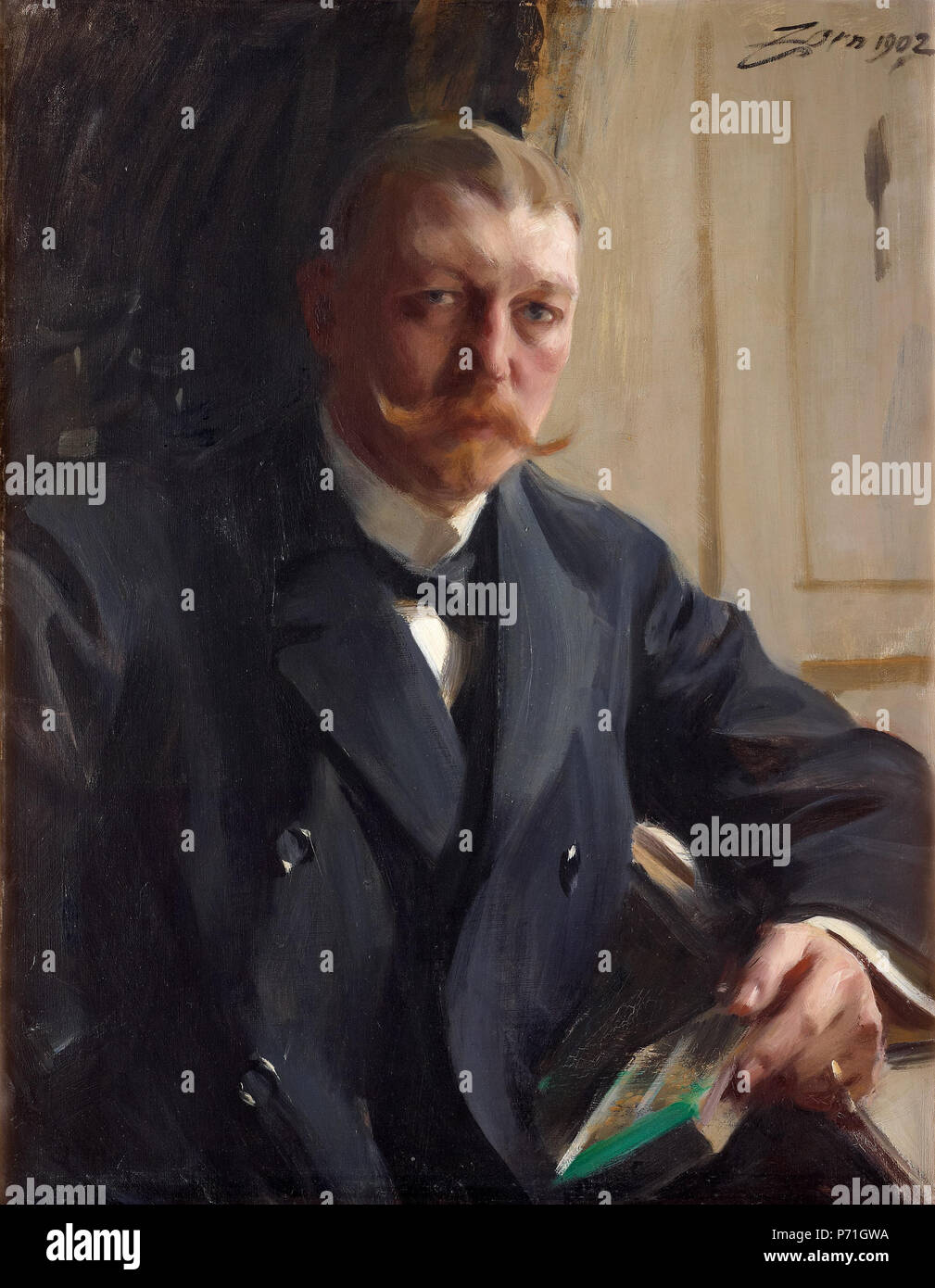 Portrait de l'ami de la Zorn l'Allemand brewer et industriels Franz Heiss . 1902 64 Portrait de Franz Heiss par Anders Zorn 1902 Banque D'Images