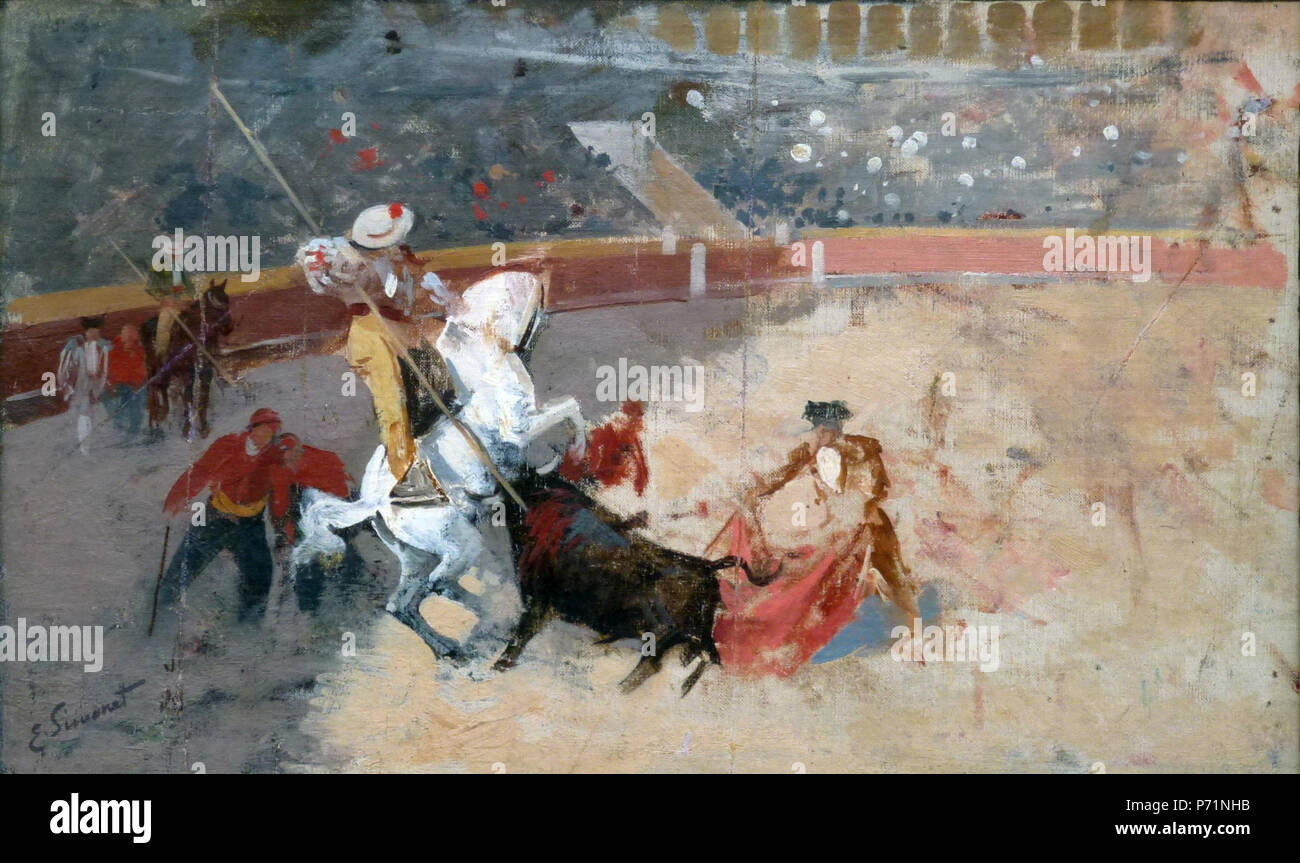 . Espagnol : la suerte de varas Lances troisième (première étape d'une corrida de style espagnol) 1899 39 Enrique Simonet - la suerte de varas - 1899 Banque D'Images