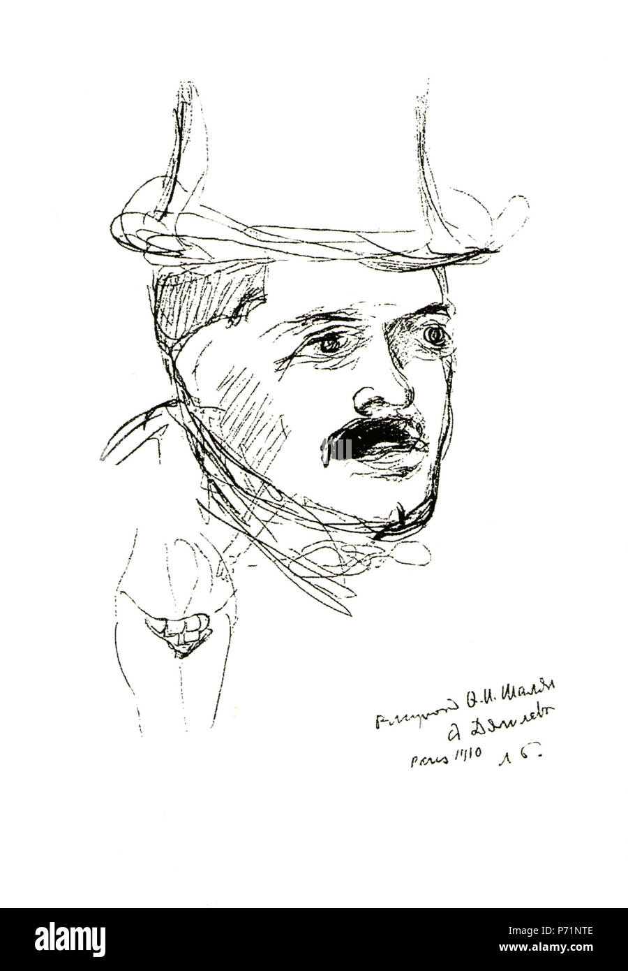. Anglais : Sergei Diaghilev.  : . 1910 51 Serge Diaghilev par Feodor Chaliapine 1910 Banque D'Images