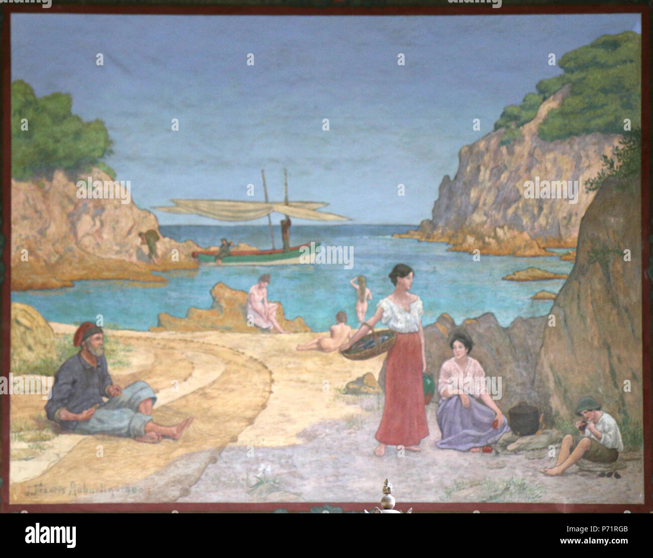 . Français : La lune 190039 Jean François Auburtin-La calanque Banque D'Images