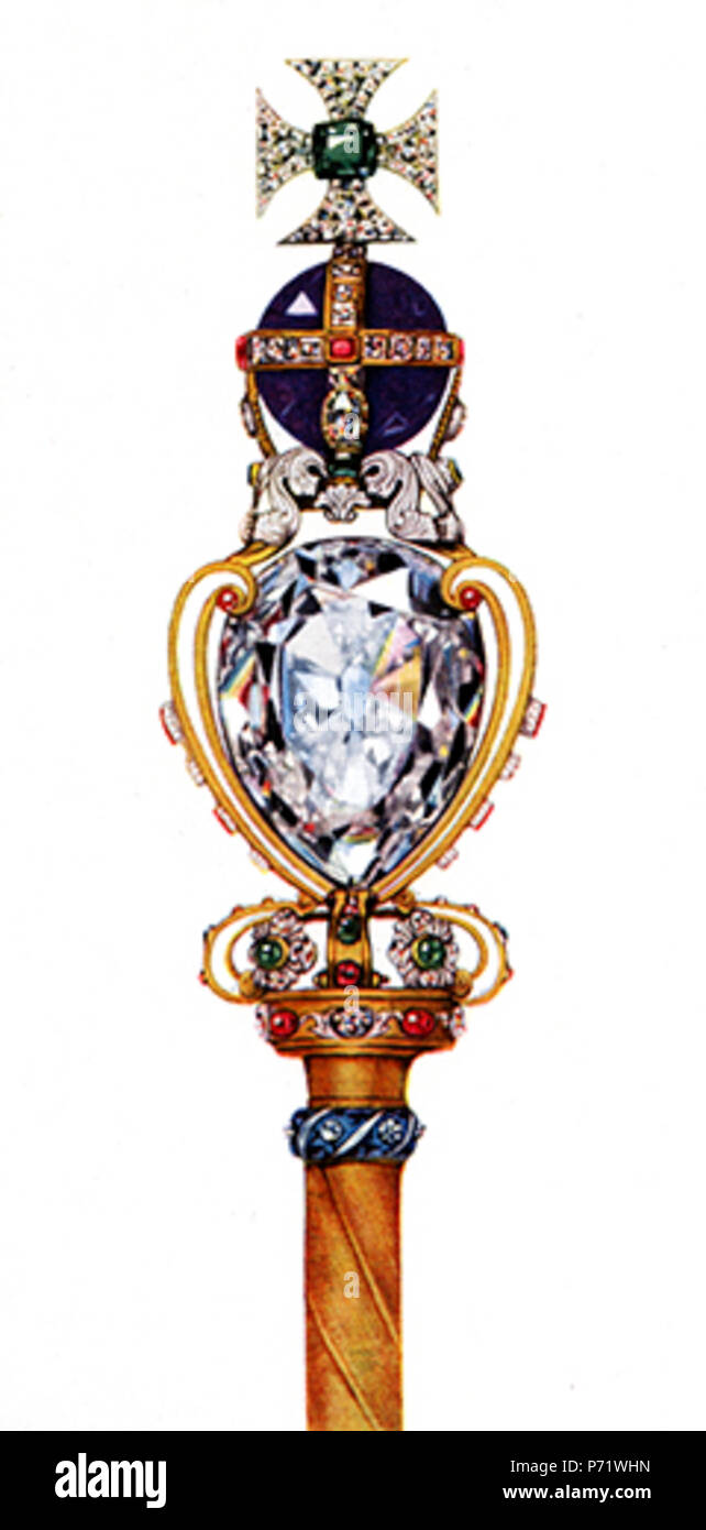 Anglais : Une illustration de la croix avec le sceptre souverain. circa 1919 14 Le sceptre souverain Banque D'Images