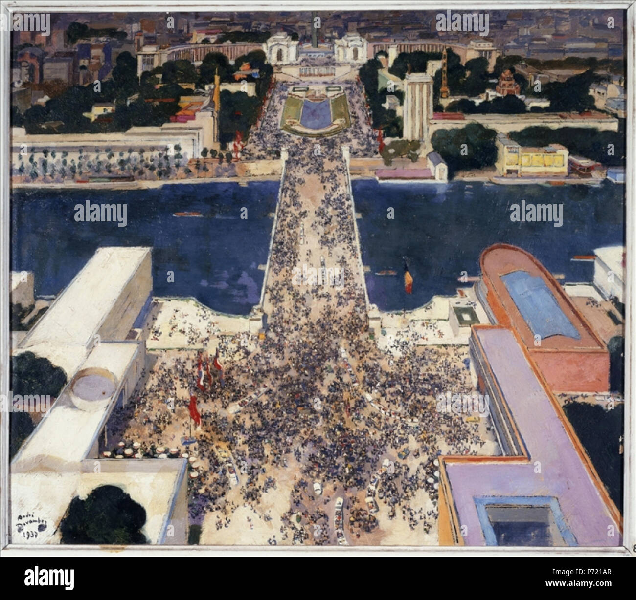 Anglais : Exposition Internationale des Arts et Techniques dans la vie moderne, vu de la Tour Eiffel . 1937 12 Devambez-Exposition Banque D'Images