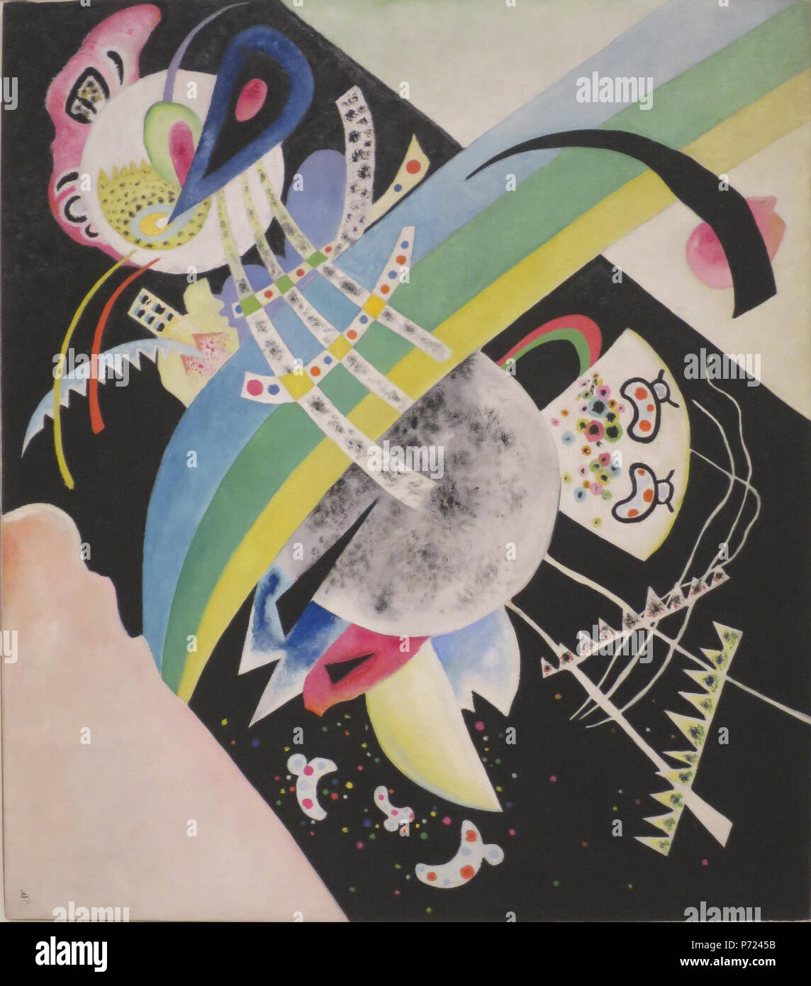 Anglais : Cercle sur Black de Wassily Kandinsky, 1921, huile sur toile, Musée Solomon R. Guggenheim . 1921 26 Cercle sur Black de Wassily Kandinsky, 1921 Banque D'Images