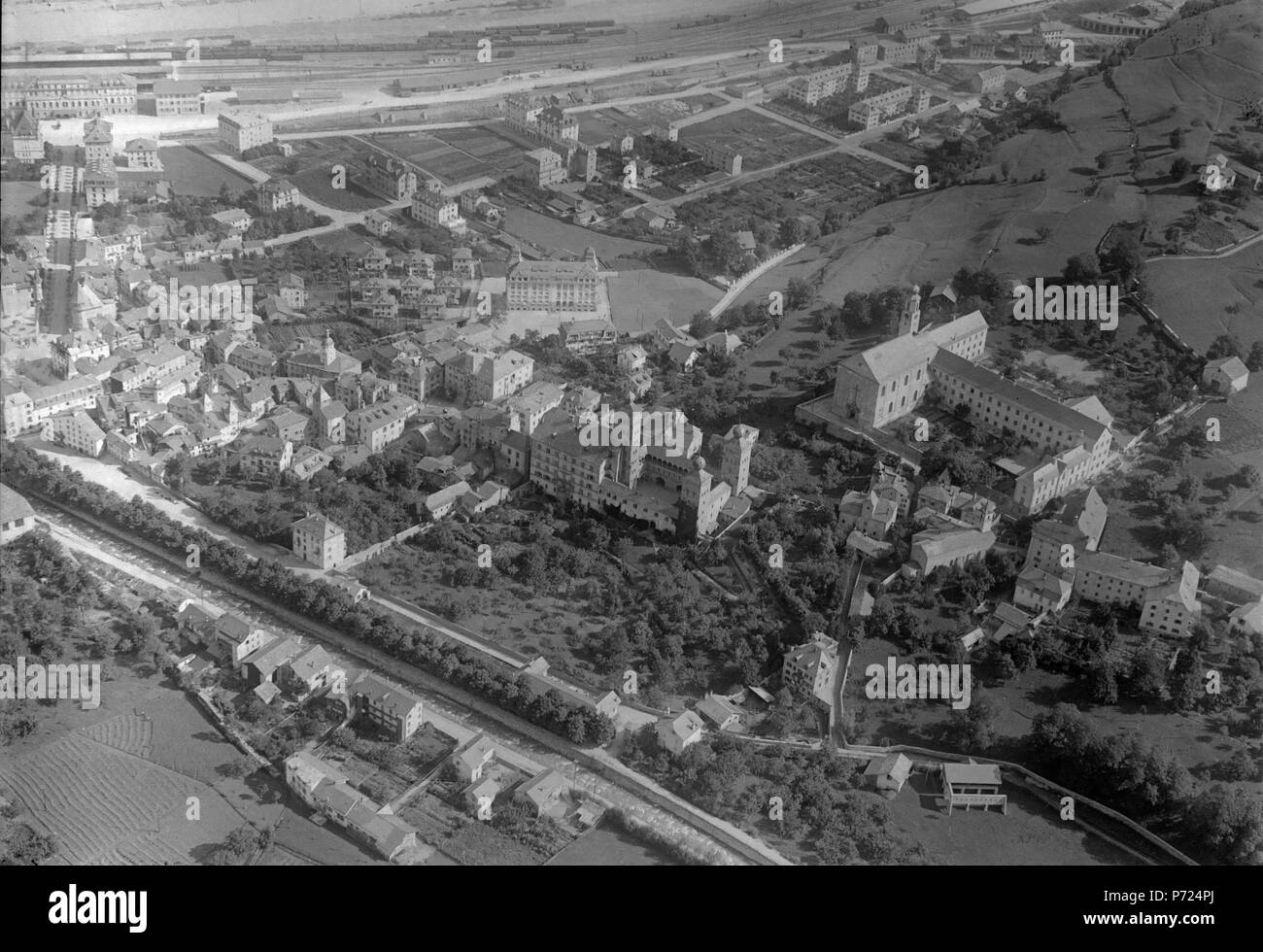 50 ETH-bib-Brig, Stockalper-Palast c. S. aus 100 m-Inlandflüge-LBS MH01-004863 Banque D'Images