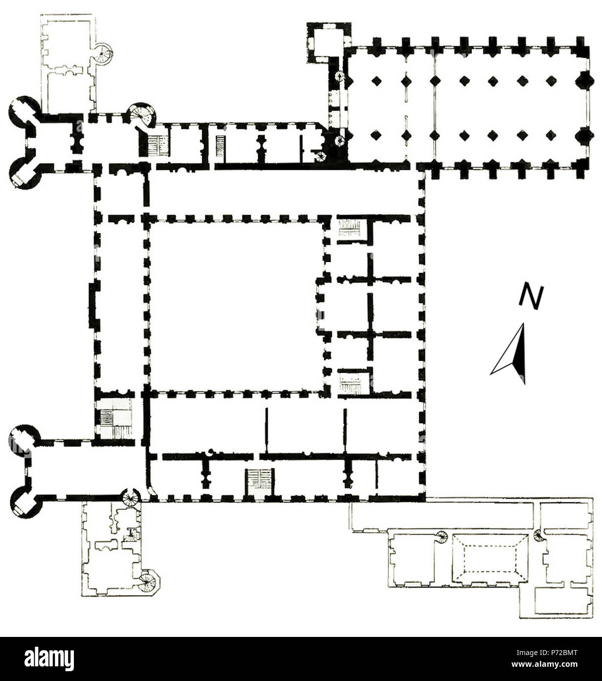 Deutsch : Grundriss des ersten Obergeschosses von von le palais de Holyrood . par 189210 1 Grundriss. OG Holyrood Palace Banque D'Images