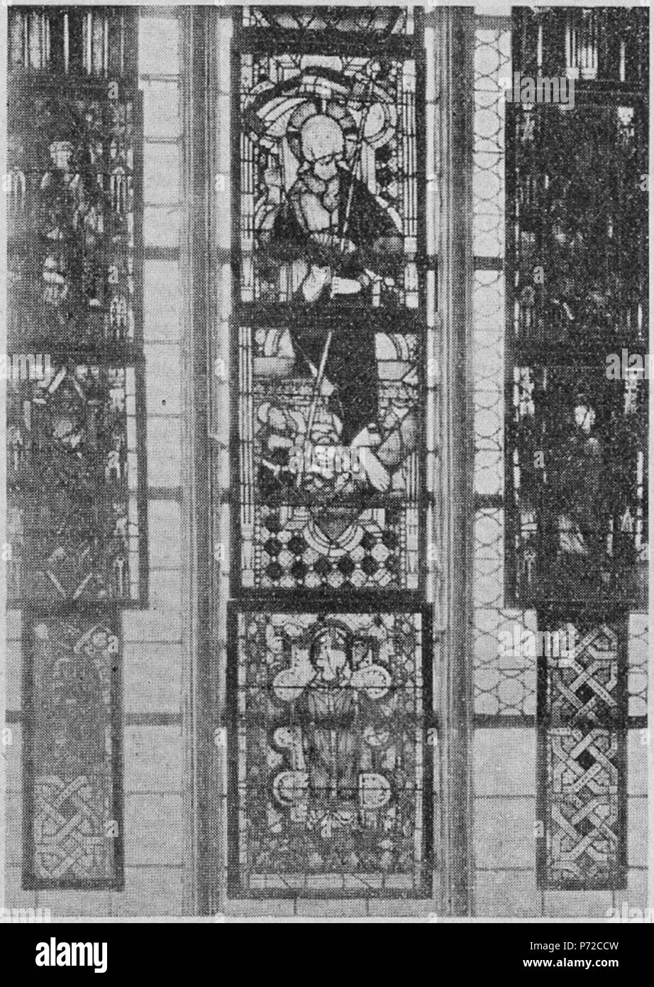 Deutsch : Einige Scheiben des heutigen Laxenburger Fensters in der Steyrer Église Stadtpfarrkirche. 1911 veröffentlicht 19 Emil Prietzel - Laxenburger Fenster 2 sw Banque D'Images