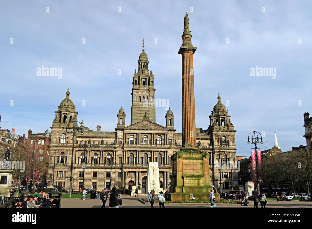 Les chambres de la ville, la ville de Glasgow, George Square, Ecosse, Royaume-Uni Banque D'Images