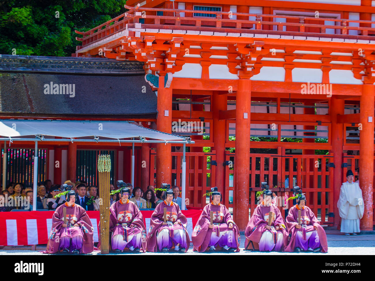 Participants à Aoi Matsuri à Kyoto, Japon Banque D'Images