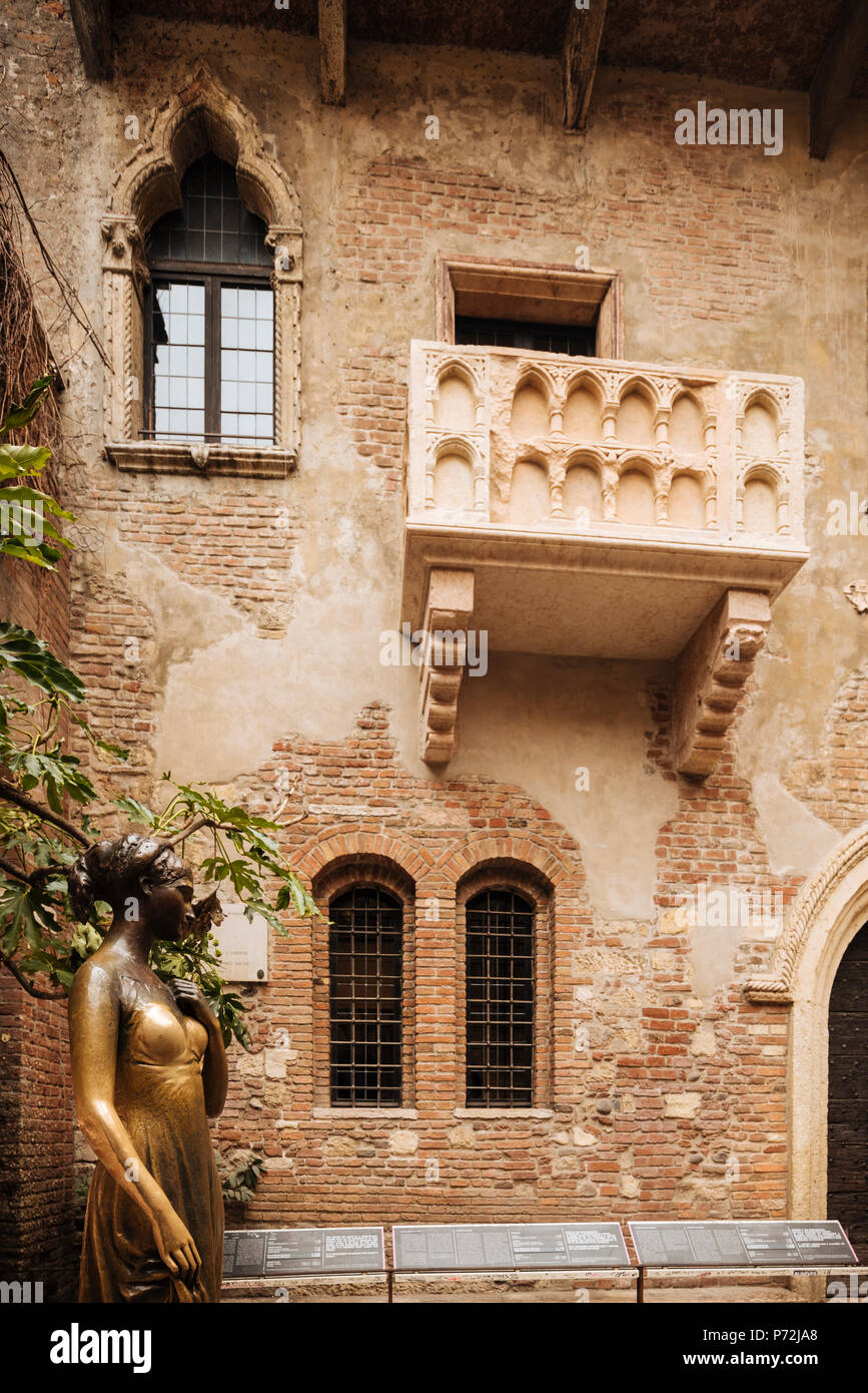 La maison de Juliette (Casa di Giulietta), province de Vérone, Vénétie, Italie, Europe Banque D'Images