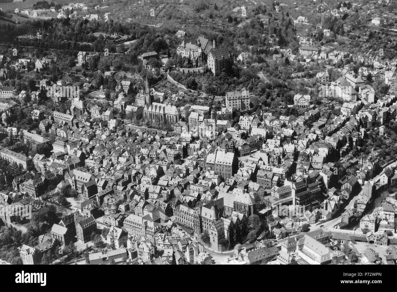 Altstadt Marburg 45 Schrägluftaufnahme (gross) 1928-1938 von afin Banque D'Images