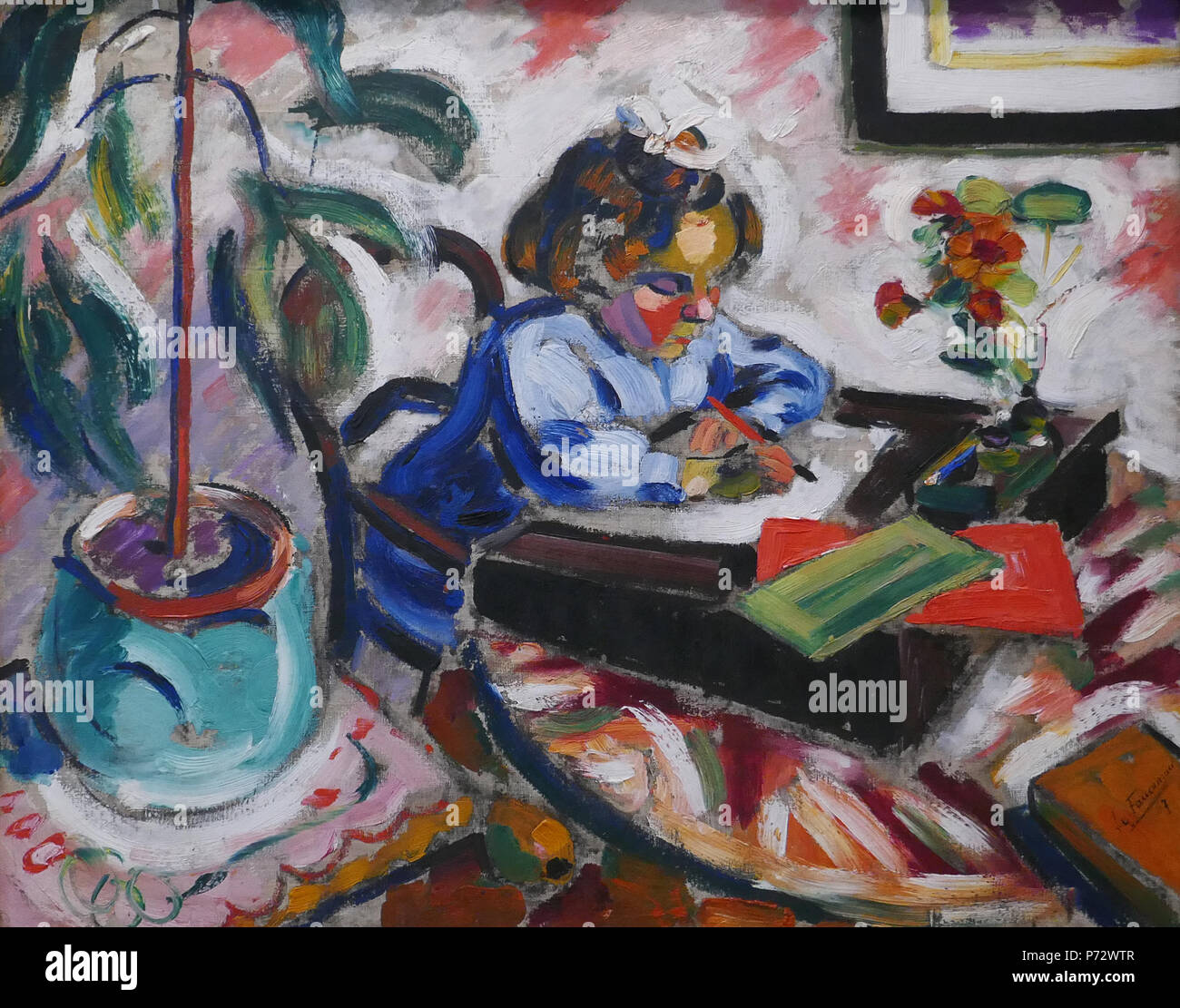 Anglais : Henri Le Fauconnier, peu d'écolière, 1907. Huile sur toile. Musée de l'Ermitage, Saint-Pétersbourg. Acquis en 1948 par le Musée d'état de l'art occidental moderne, Moscou ; autrefois dans la collection de Nicolay. Riabushinsky 8 juin 2018, 17:19:44 19 Fauconnier-Little Schoolgirl-Hermitage Henri Le Museum Banque D'Images