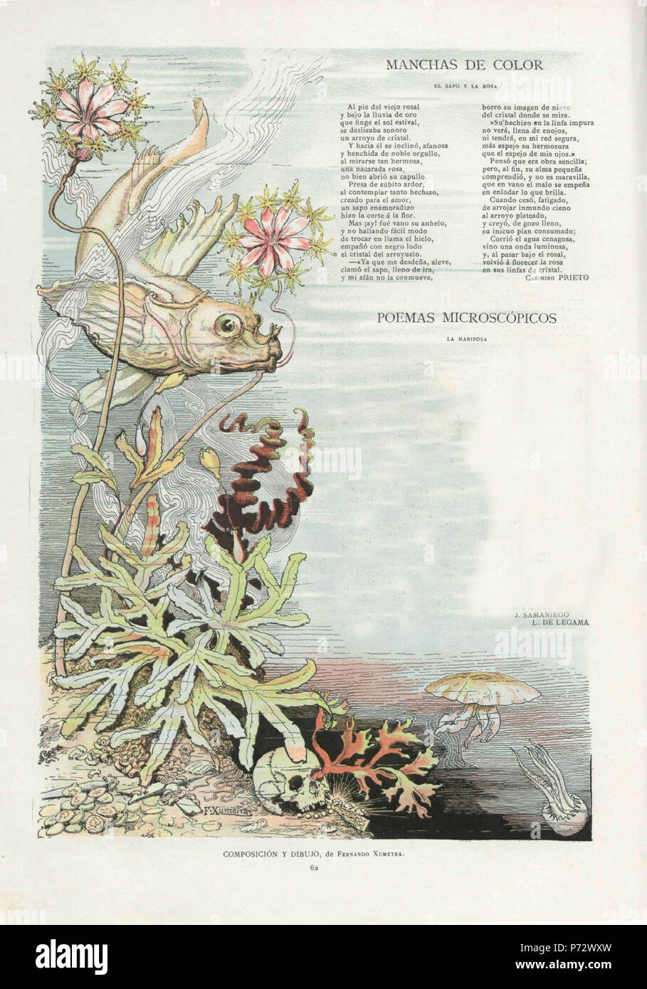 2, 1901 álbum Salón, Manchas de couleur, Poemas microscópicos, Fernando Xumetra Banque D'Images