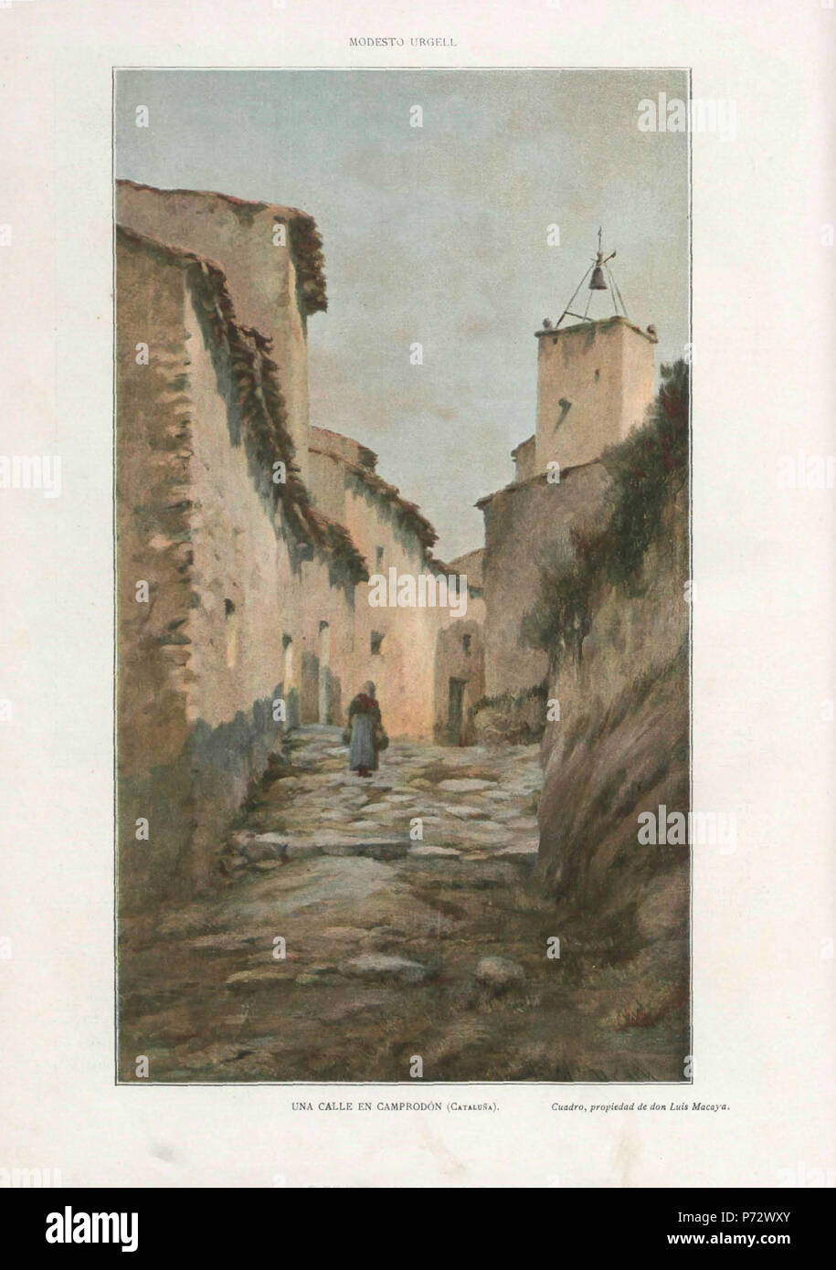 2, 1901 álbum Salón, Una calle en Camprodon (Cataluña), Modesto Urgell Banque D'Images
