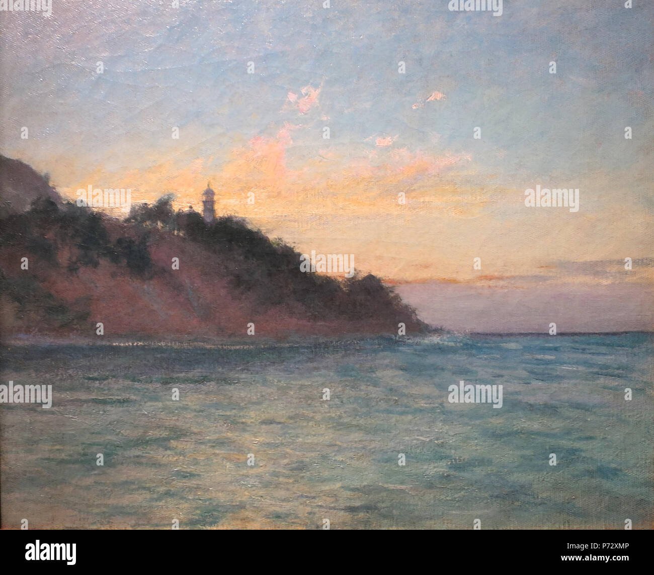 Anglais : Diamond Head Lighthouse par Alfred Richard Gurrey, Sr., huile sur toile, c. 1920 . vers 1920 18 Diamond Head Lighthouse par Alfred Gurrey, Sr Banque D'Images
