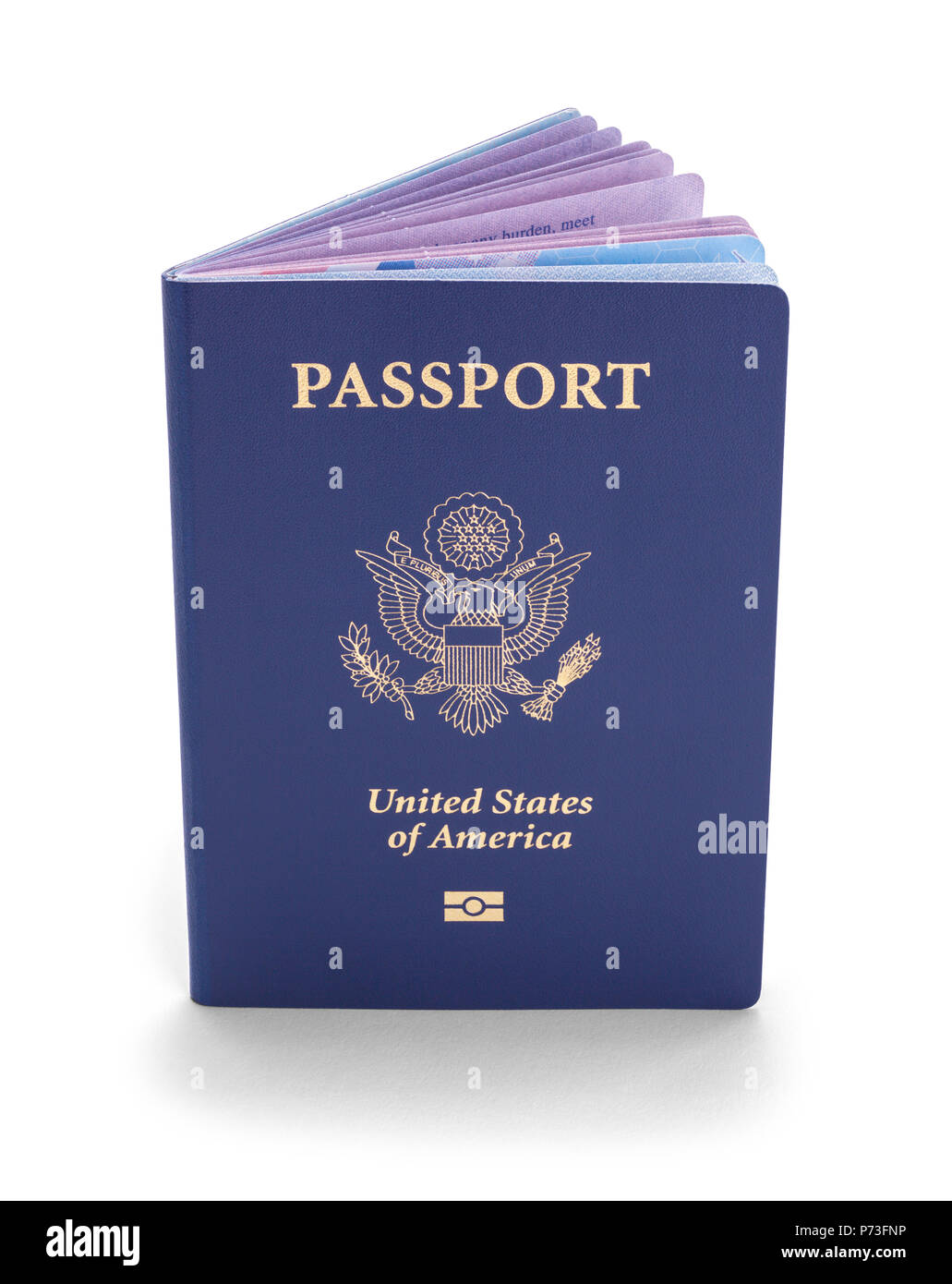 Etats-unis d'Amérique bleu Passeport isolé sur un fond blanc. Banque D'Images