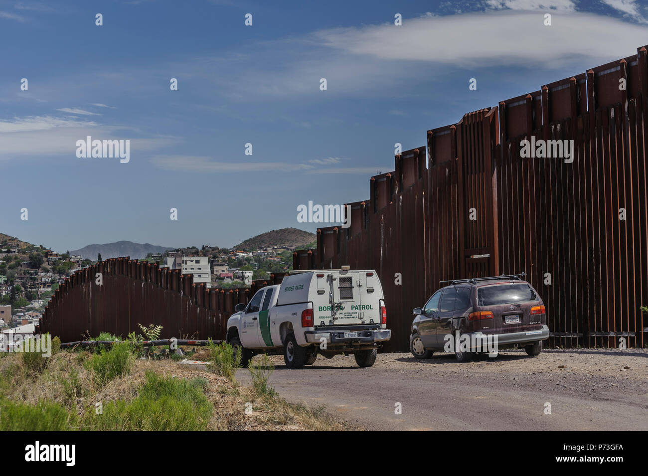 United States Frontière, barrière piétonne, à l'ouest de l'Arizona Nogales, Avril 2018 Banque D'Images