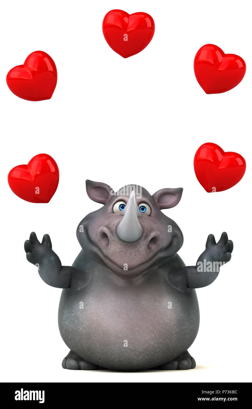 Fun - Rhino 3D Illustration Banque D'Images