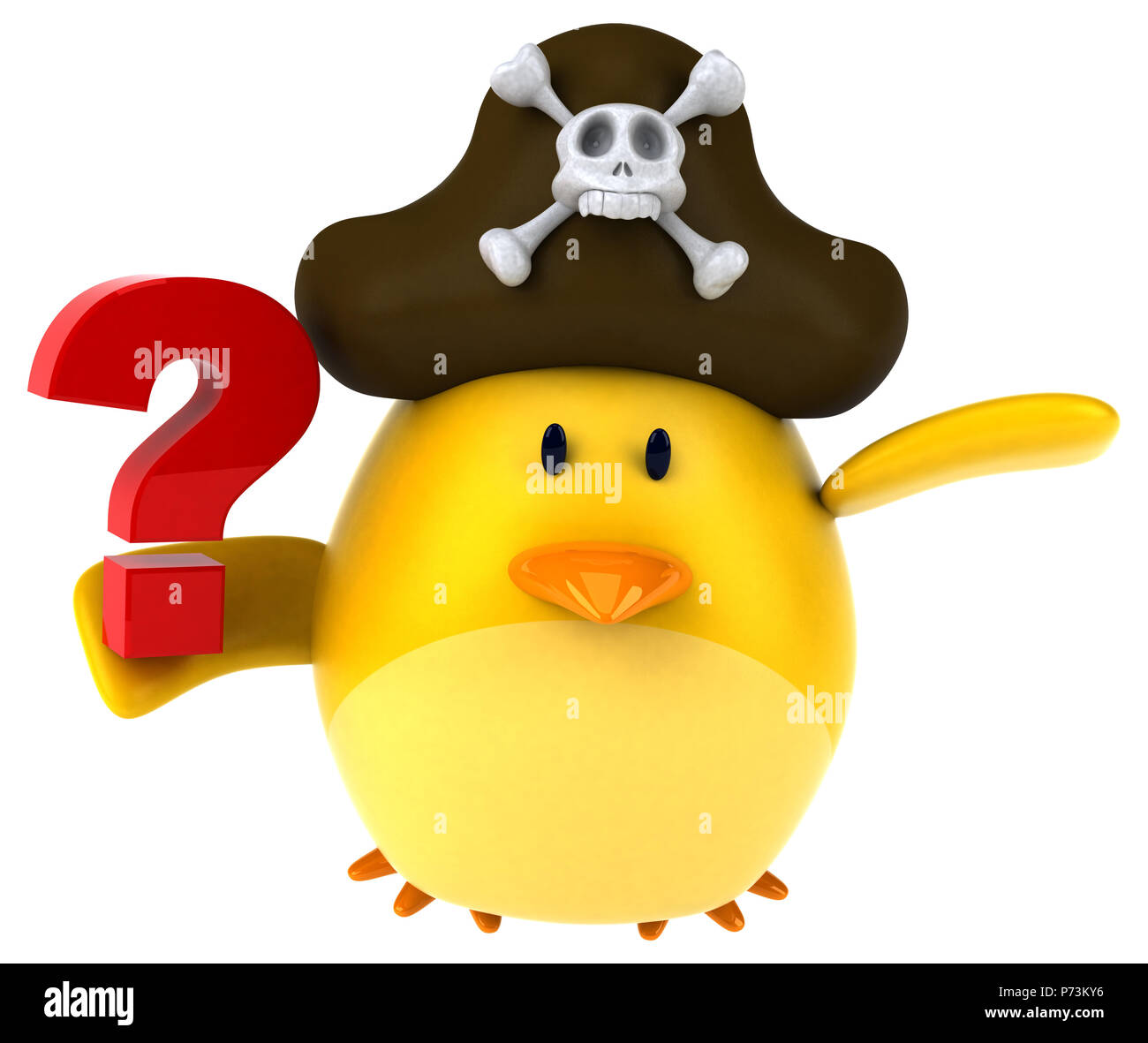 Oiseau jaune - 3D Illustration Banque D'Images