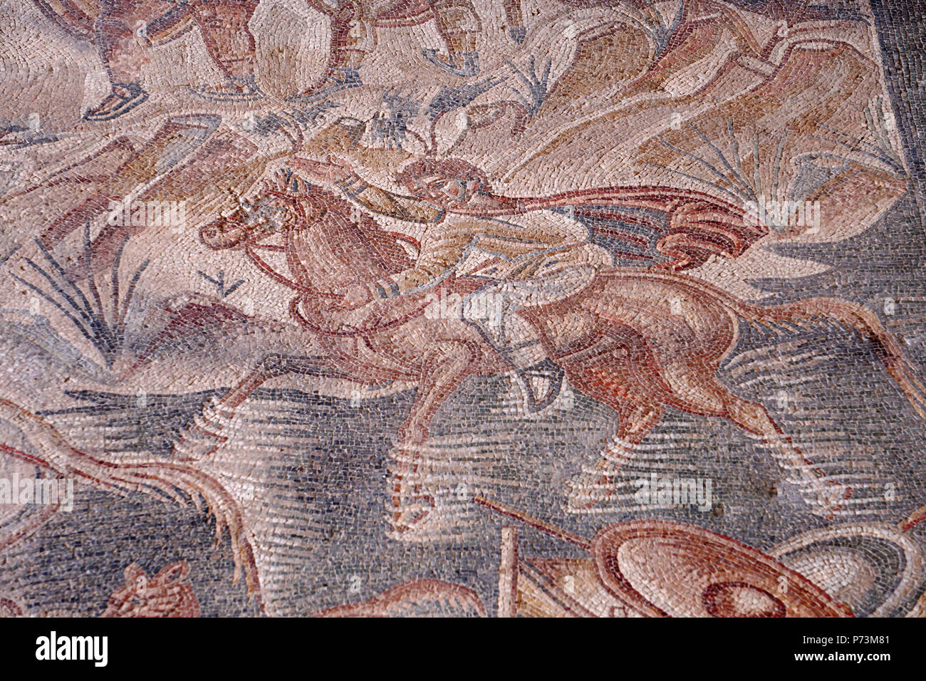 Villa del Tellaro Sicile entrée gratuite ancienne décoration en mosaïque romaine Banque D'Images