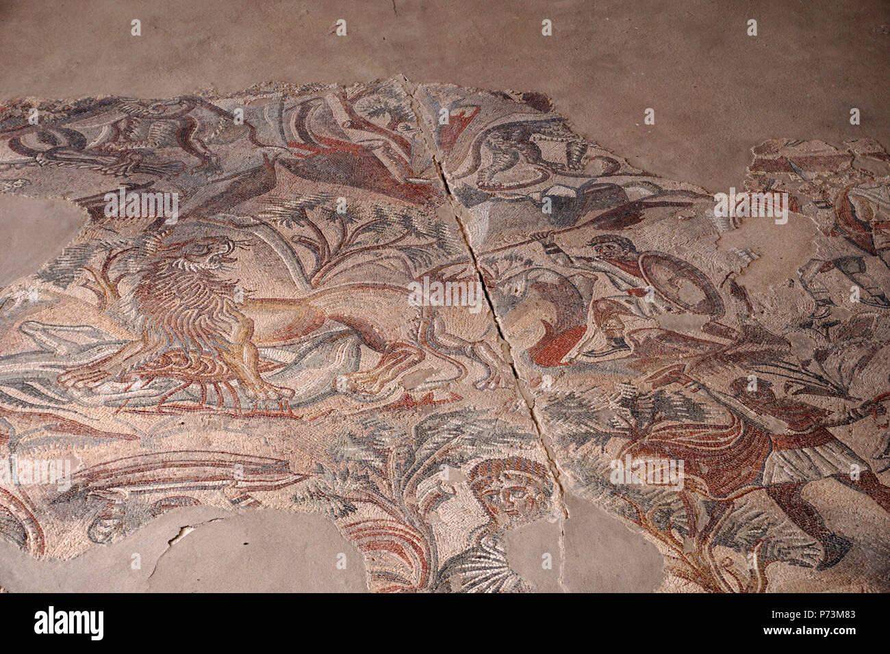 Villa del Tellaro Sicile entrée gratuite ancienne décoration en mosaïque romaine Banque D'Images