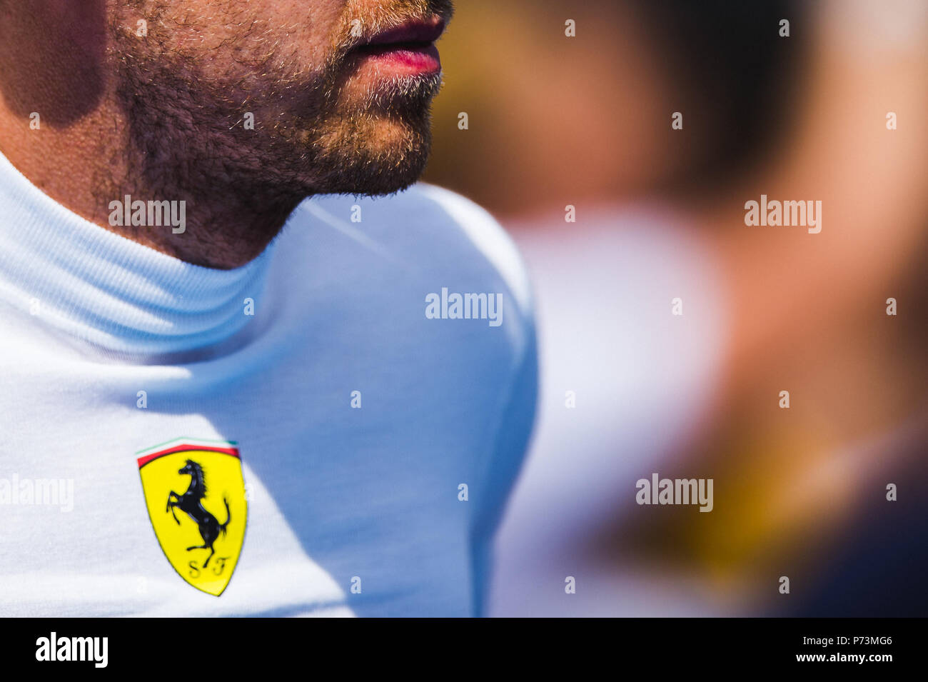 Close-up de Sebastian Vettel course Ferrari au Grand Prix de France 2018. Crédit : Sergey Savrassov Spacesuit / Médias. Banque D'Images