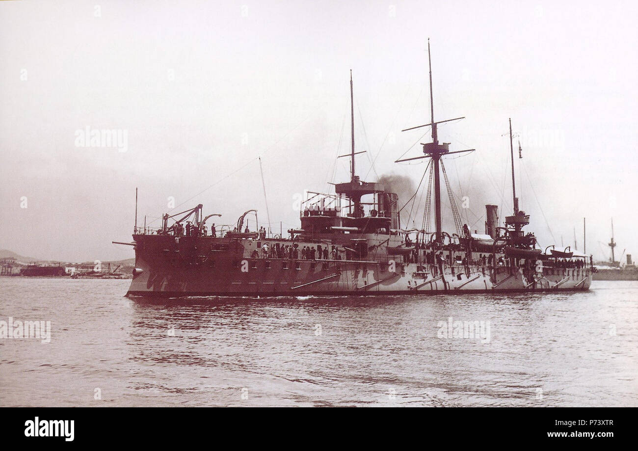 Anglais : Battleship Psara de la Royal Navy Hellénique (1885-1920) . vers 1900 13 Psara2 Banque D'Images