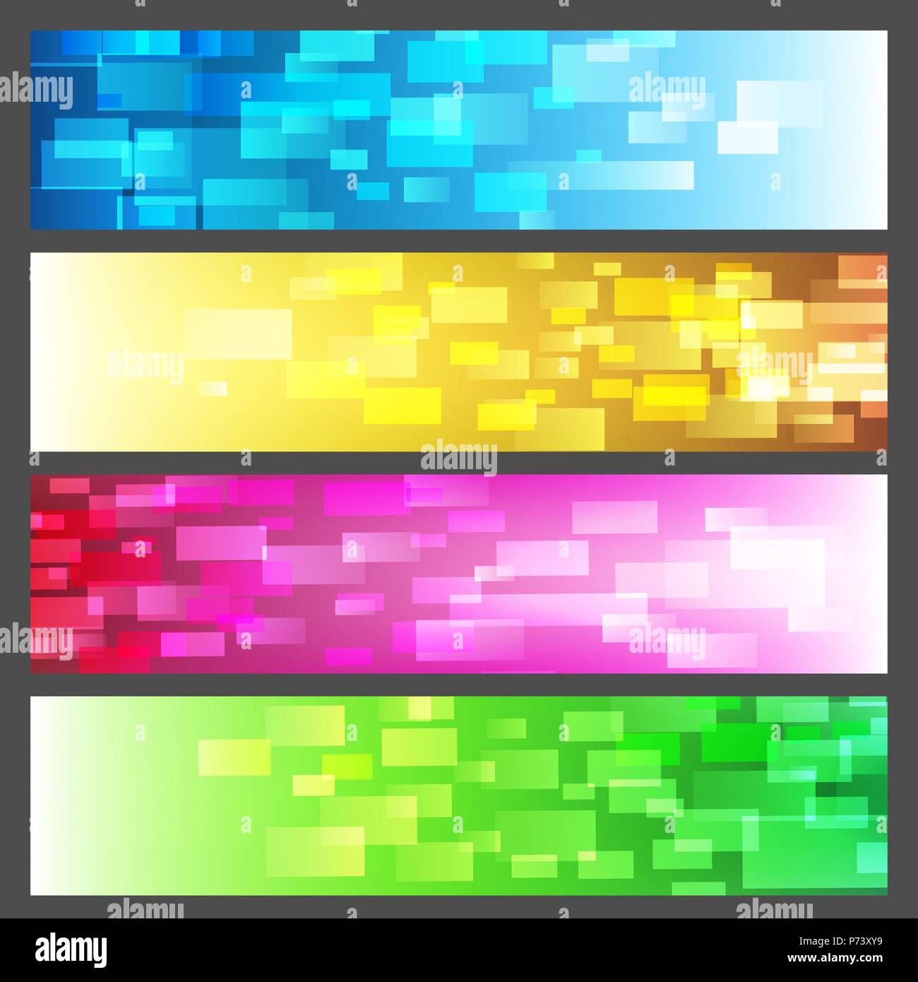 Les bannières horizontales colorées par des rectangles motif. vector illustration. Illustration de Vecteur