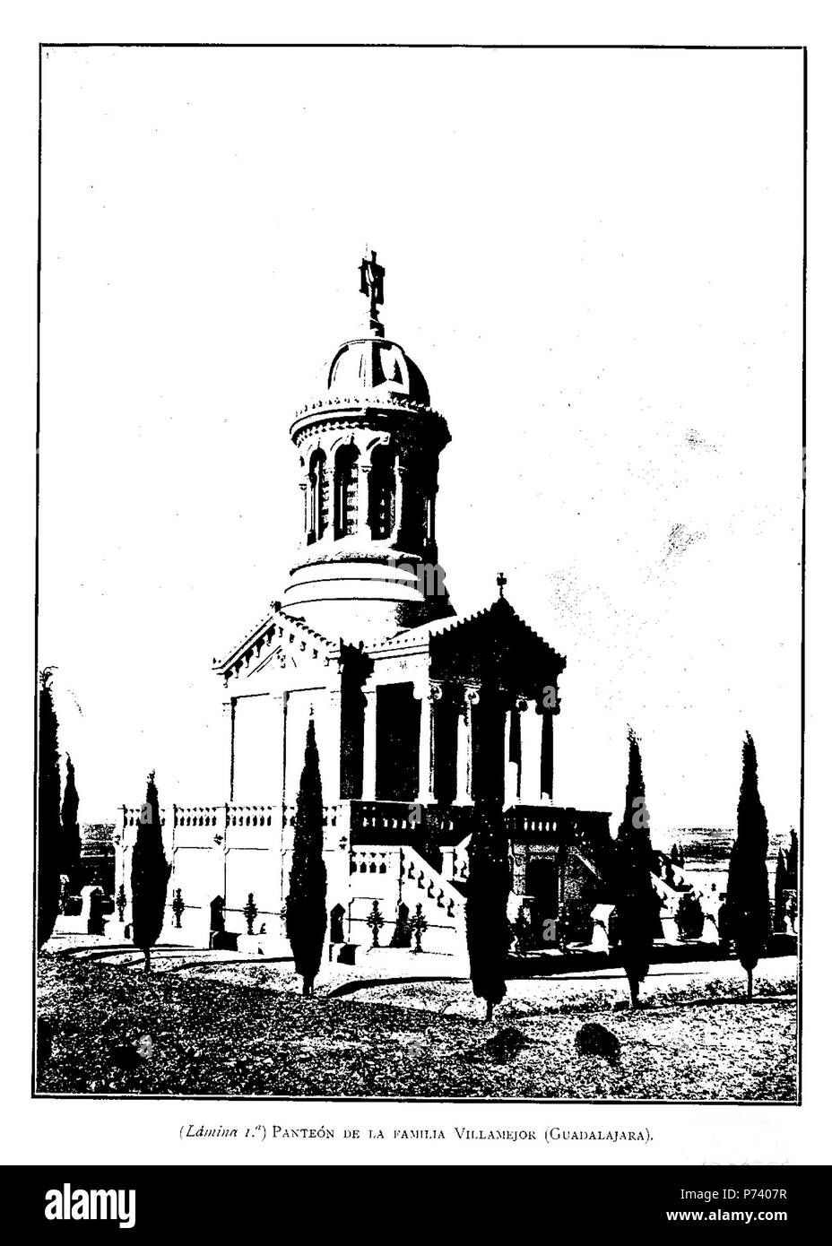 62 la familia Panteón de Villamejor, Guadalajara, en la obra del arquitecto Manuel Medrano (1907) Banque D'Images